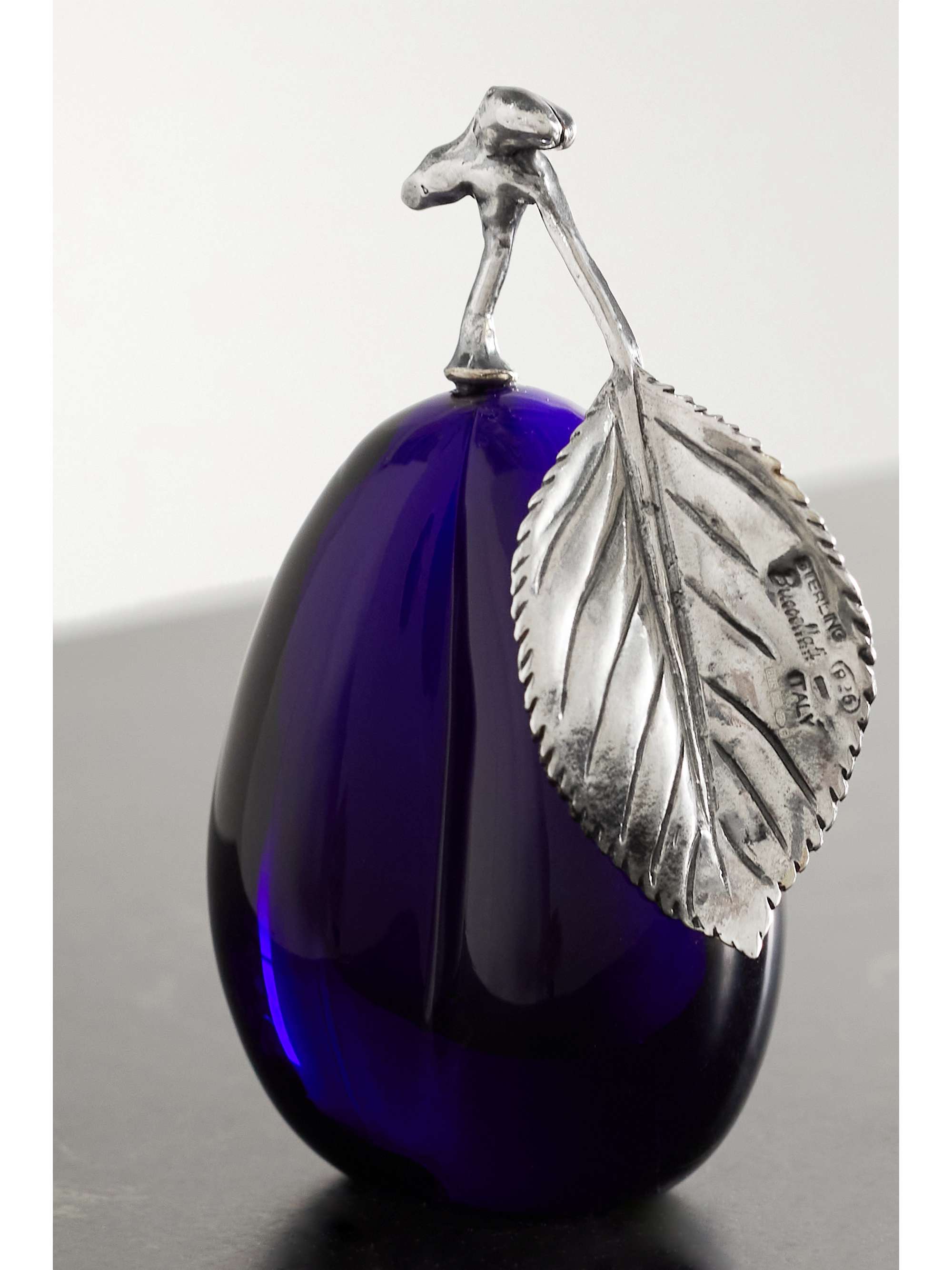 BUCCELLATI Lemon sterling silver and glass table marker