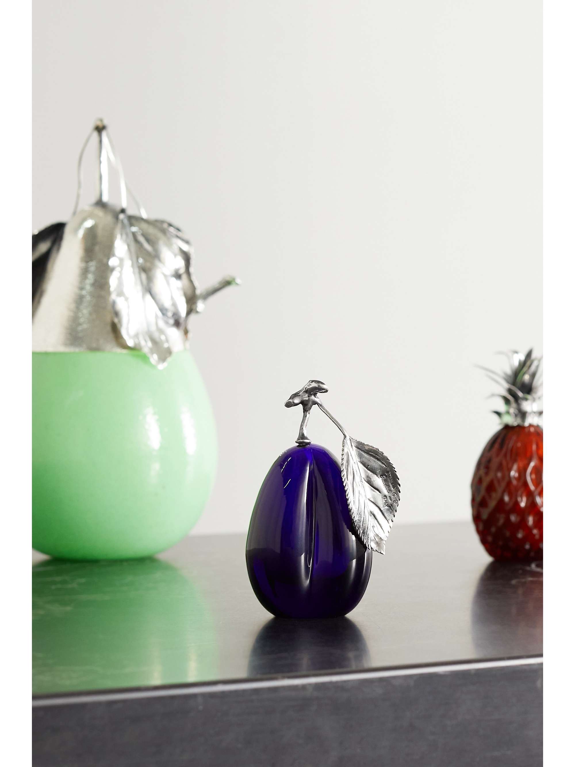 BUCCELLATI Lemon sterling silver and glass table marker