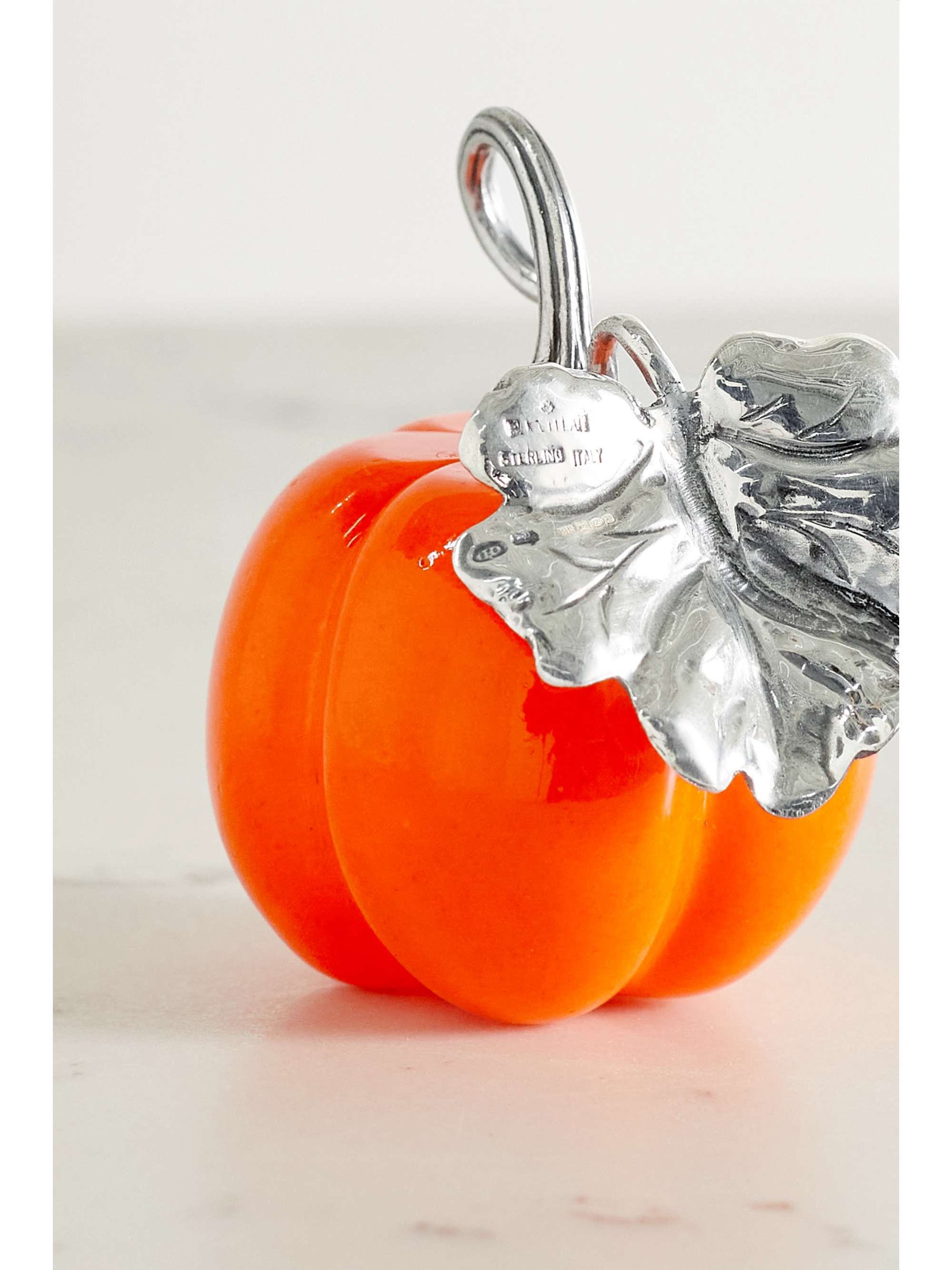 BUCCELLATI Lemon sterling silver and glass table marker