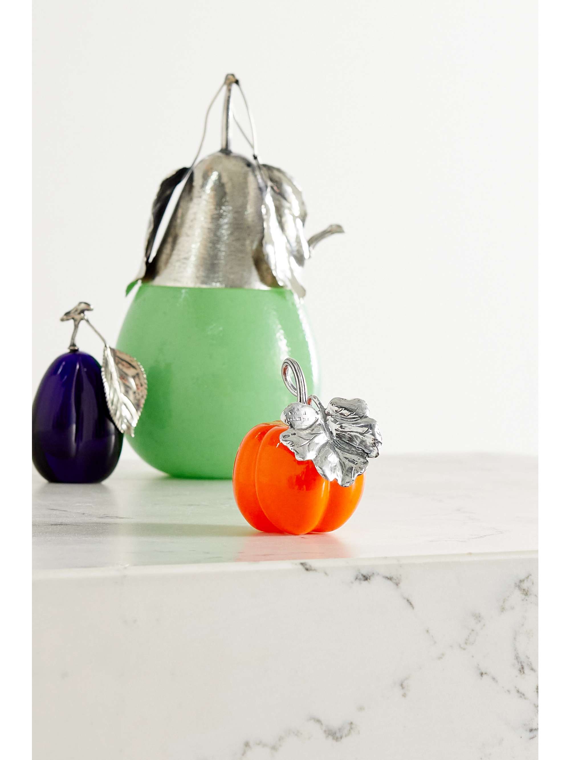 BUCCELLATI Lemon sterling silver and glass table marker