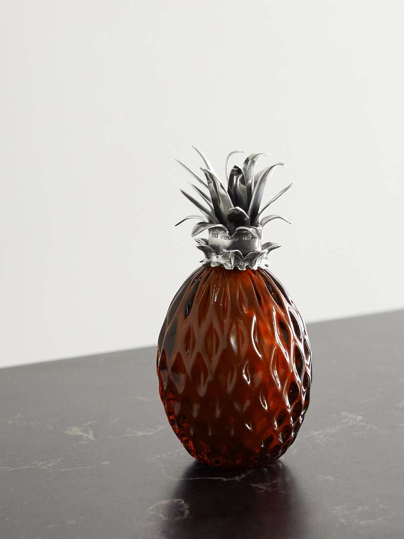 Buccellati Pineapple Sterling Silver And Glass Table Marker