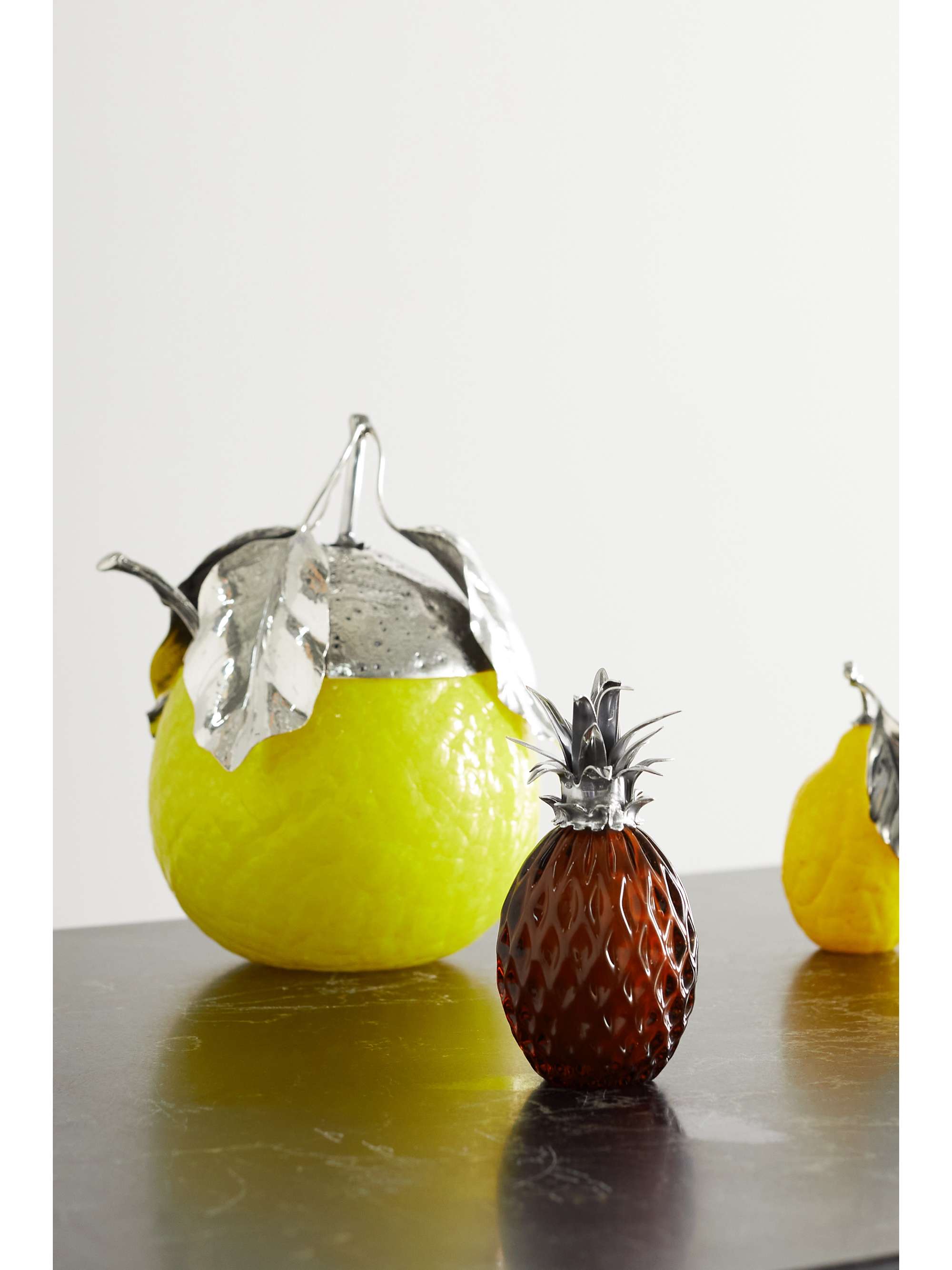 BUCCELLATI Lemon sterling silver and glass table marker