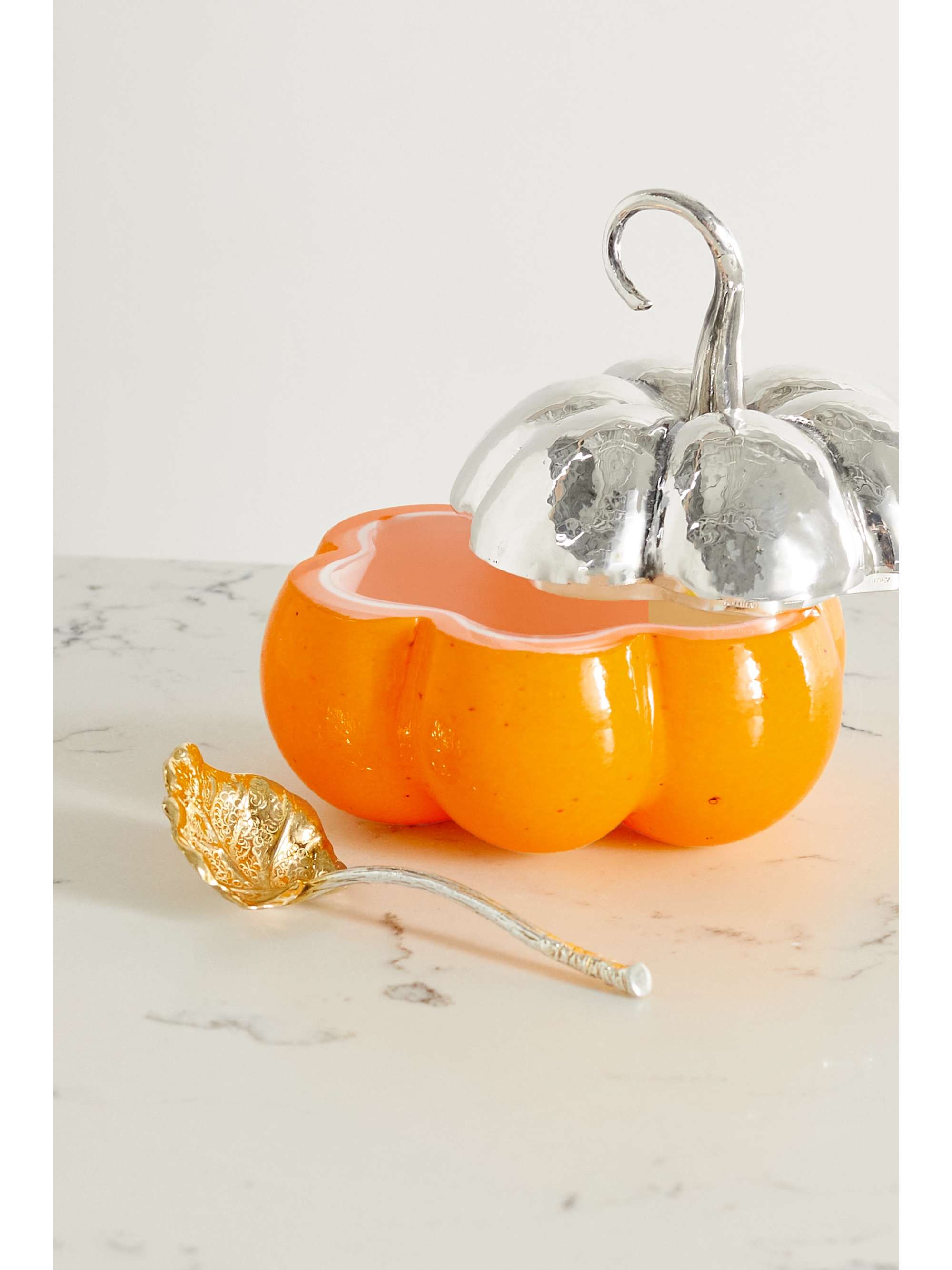 BUCCELLATI Pumpkin sterling silver and glass jam jar