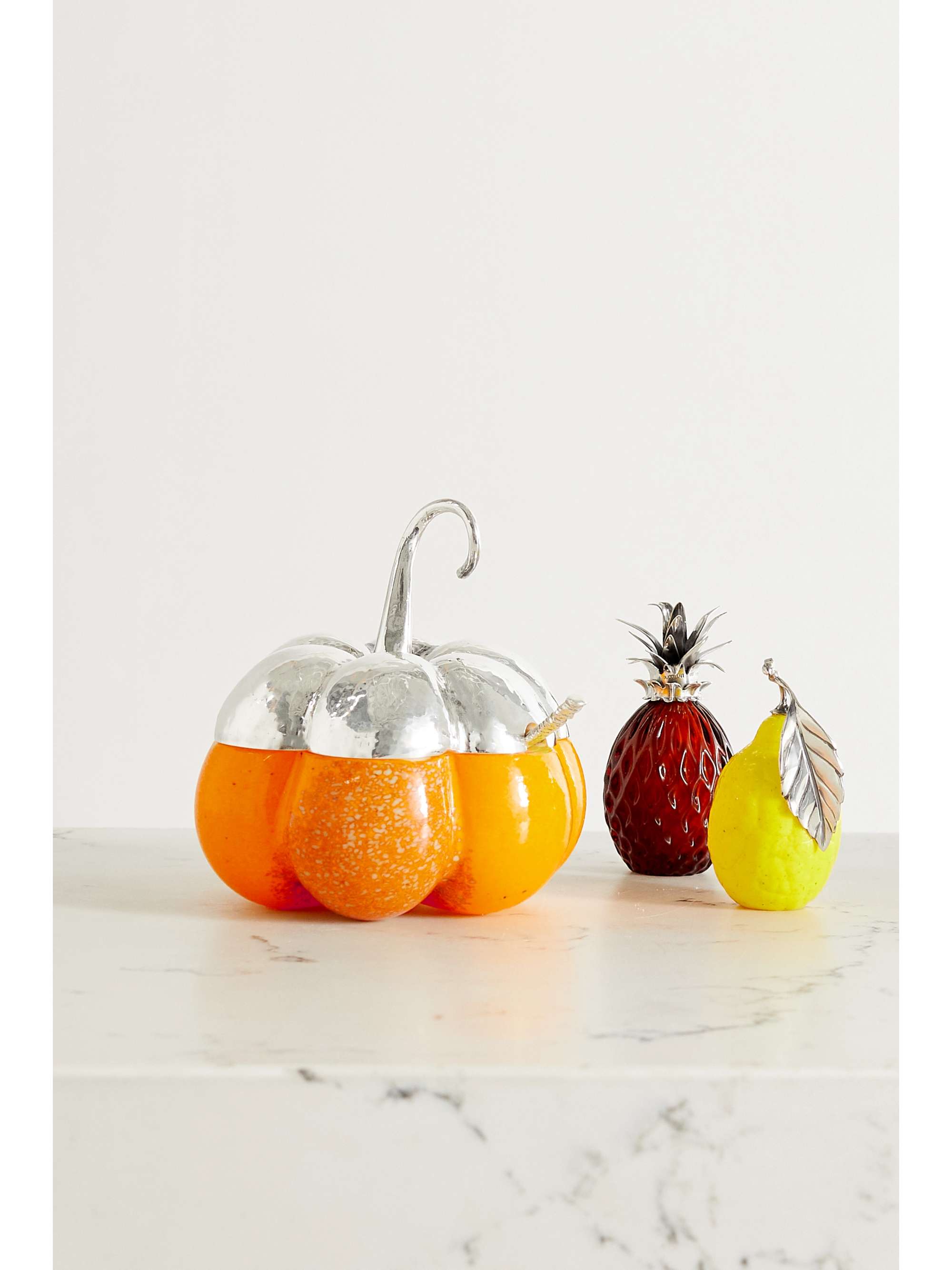 BUCCELLATI Pumpkin sterling silver and glass jam jar