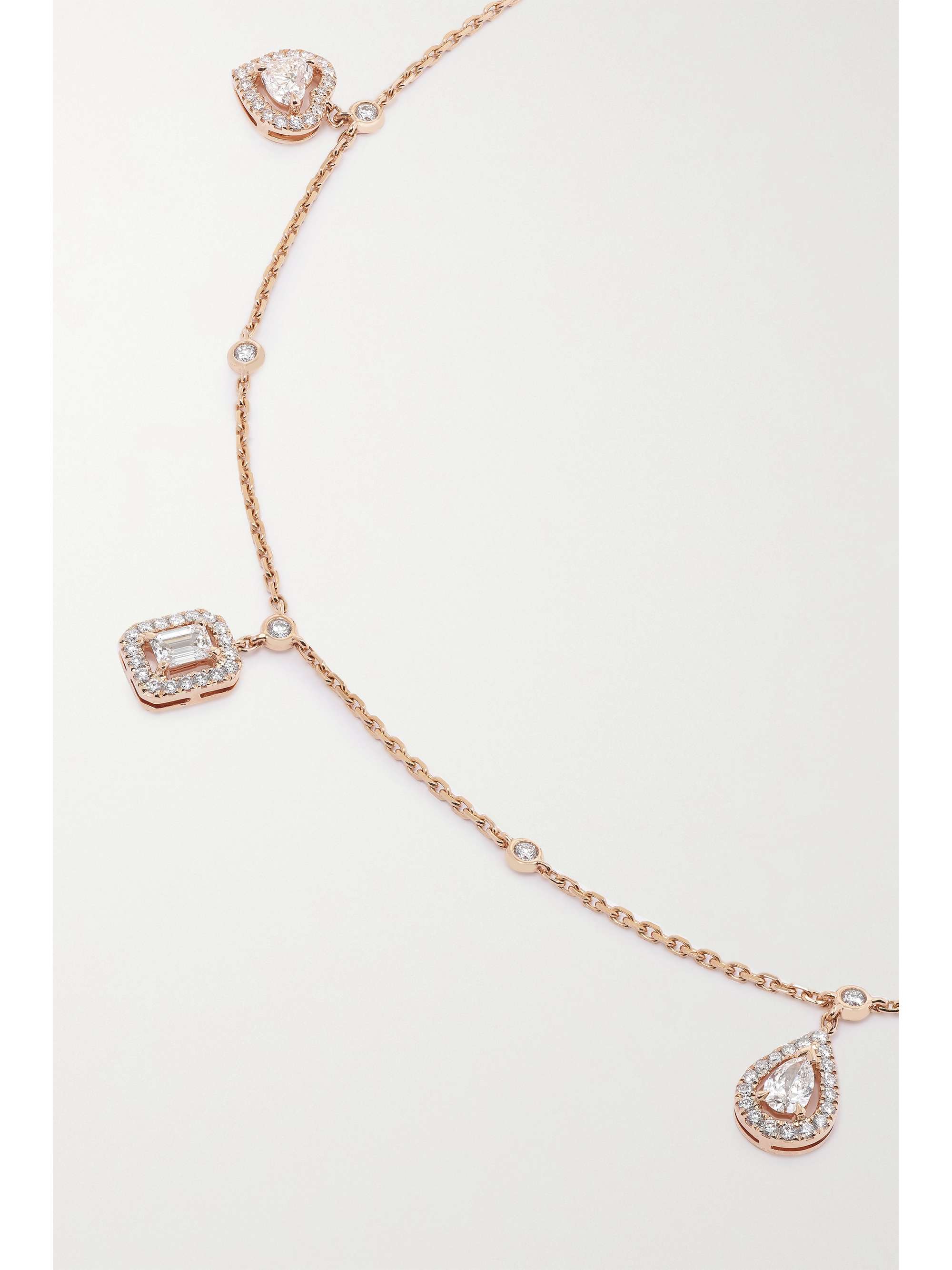 MESSIKA My Twin Trio 18-karat rose gold diamond necklace