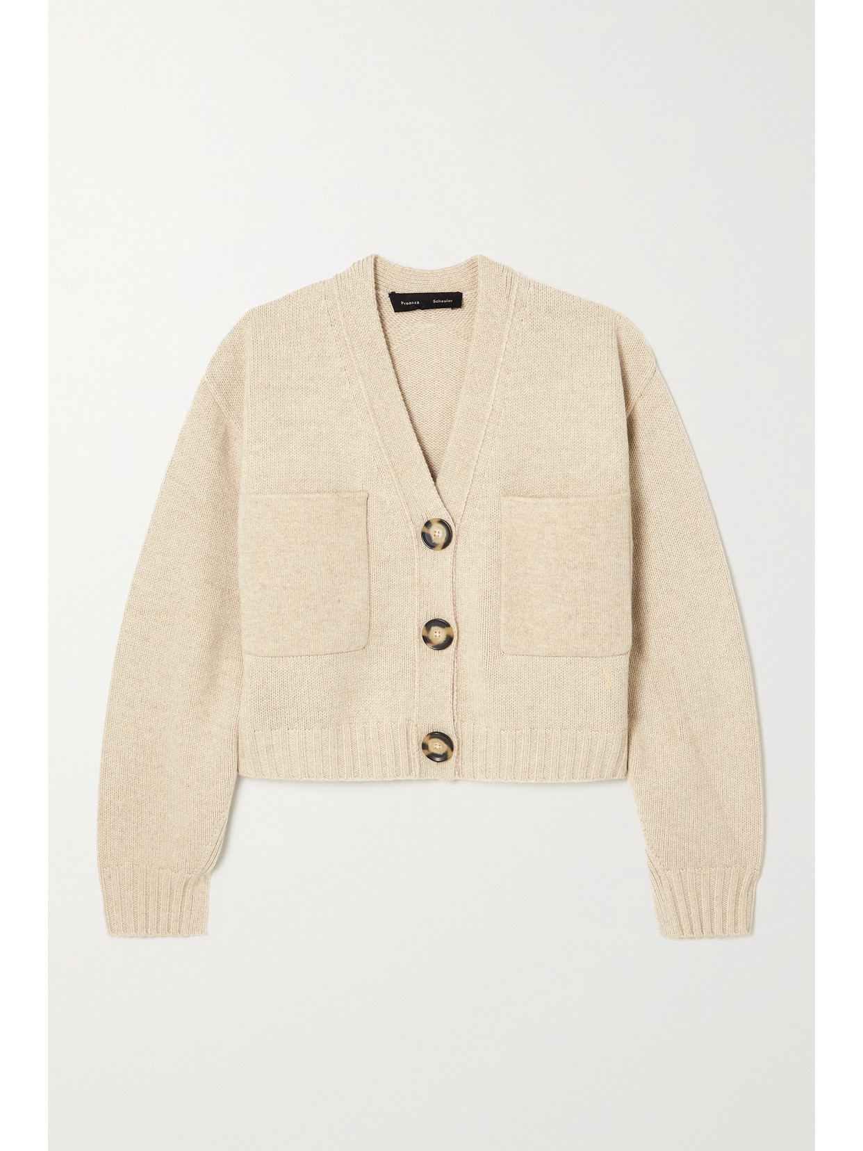 Proenza Schouler Eco Cashmere Blend Crop Cardigan In Neutrals
