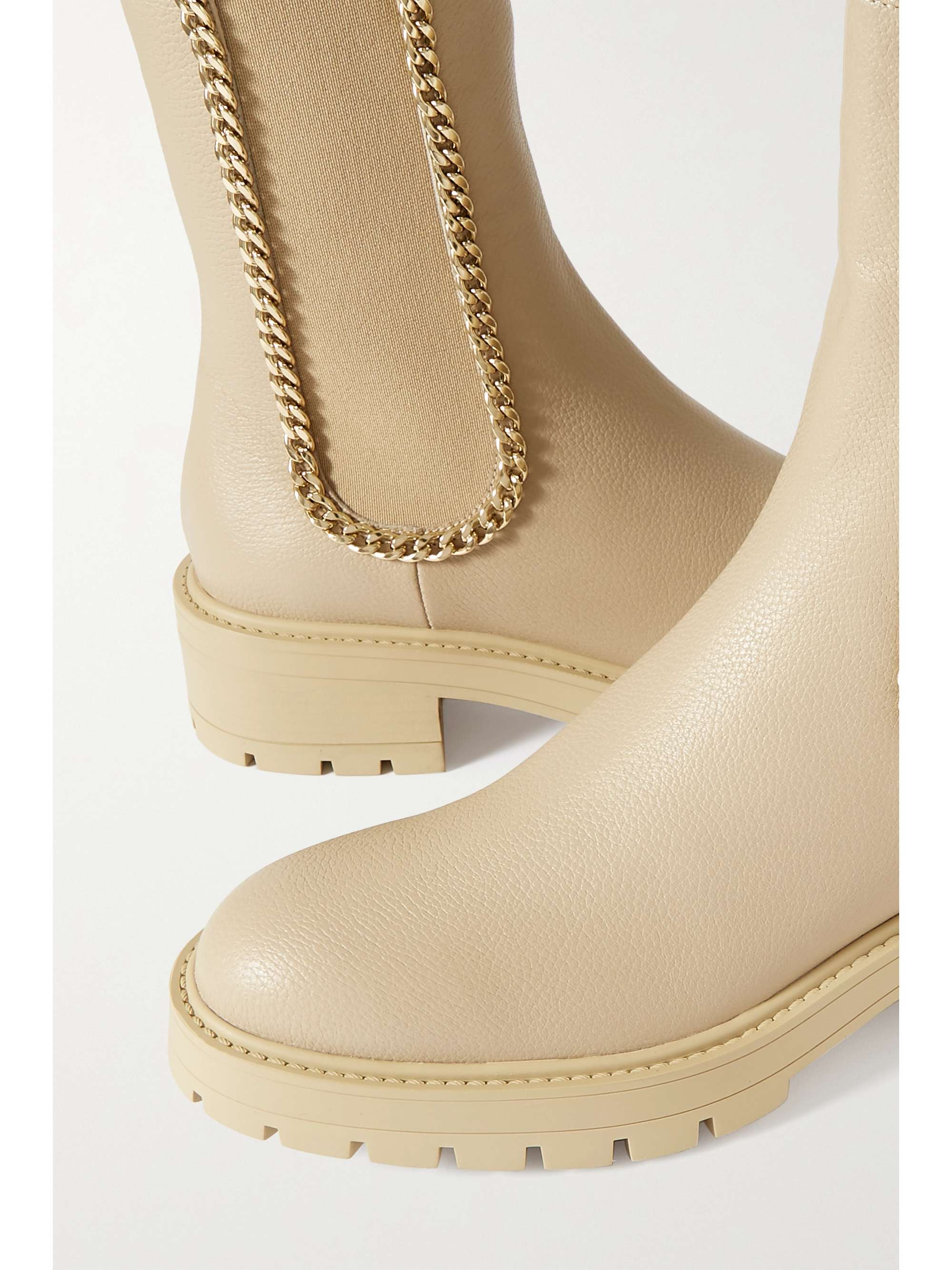 AQUAZZURA Mason chain-embellished textured-leather Chelsea boots
