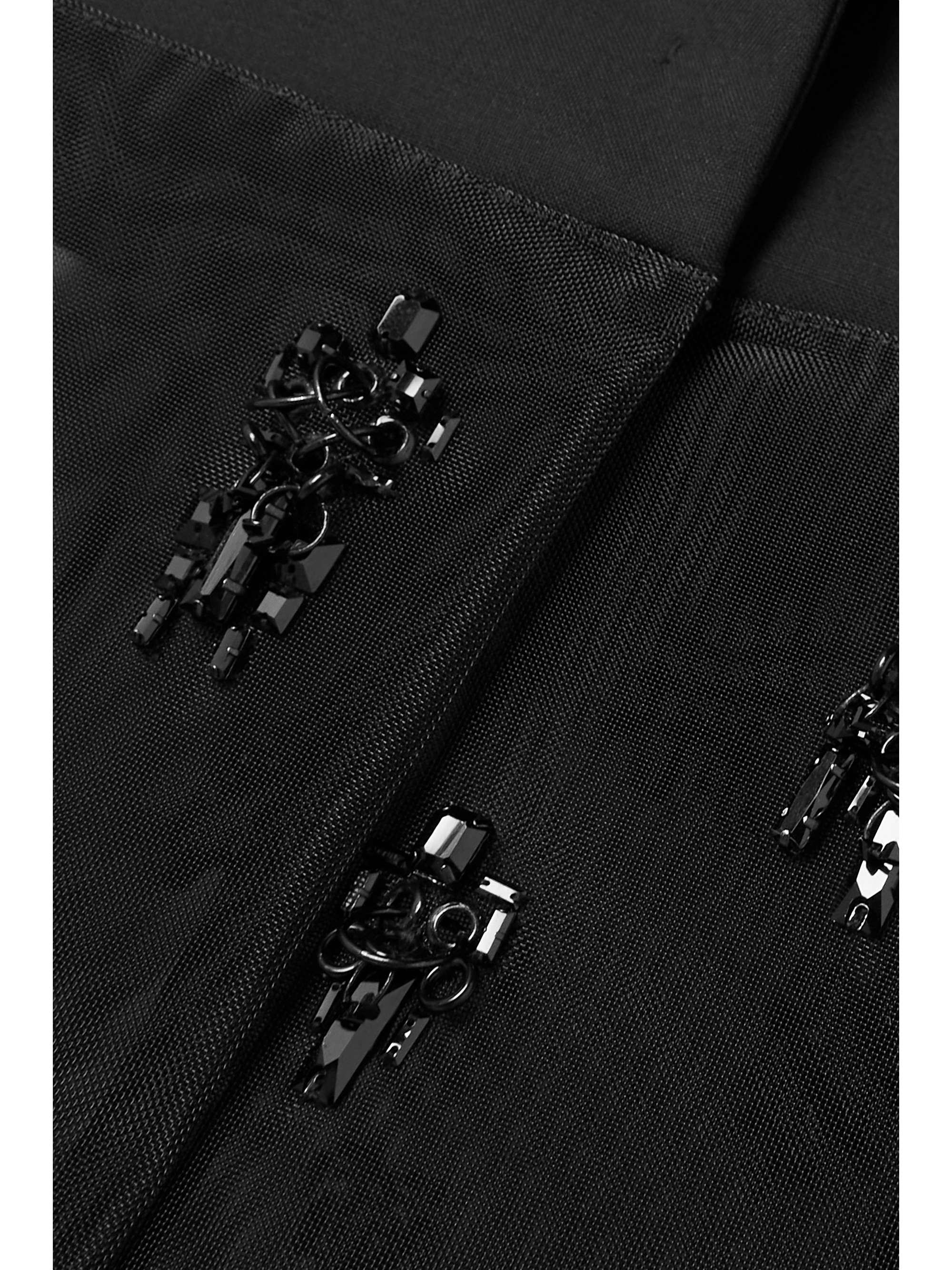 GIVENCHY Cutout bead-embellished tulle, satin and wool and mohair-blend blazer