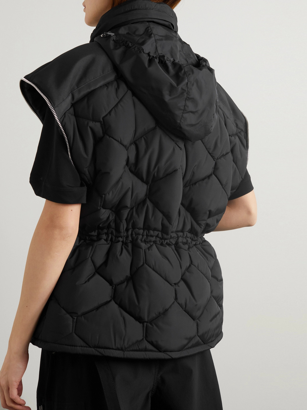 Shop Givenchy Convertible Quilted Padded Shell Jacket In Black