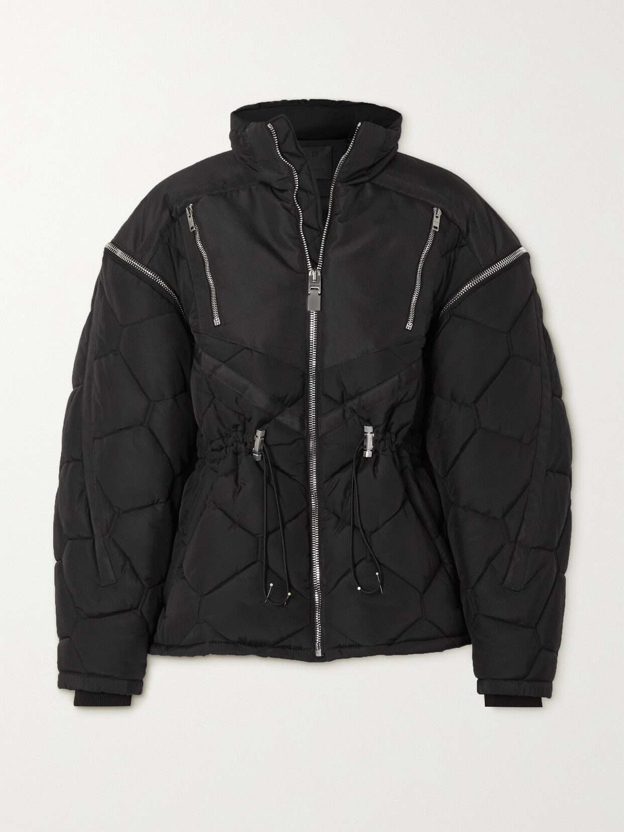 Shop Givenchy Convertible Quilted Padded Shell Jacket In Black