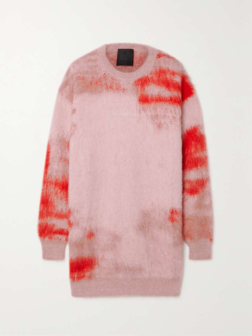 Givenchy + Chito Brushed Jacquard-knit Mini Dress