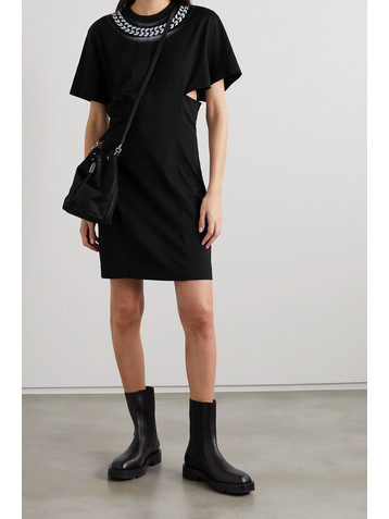 Givenchy Cutout printed cotton-jersey mini dress