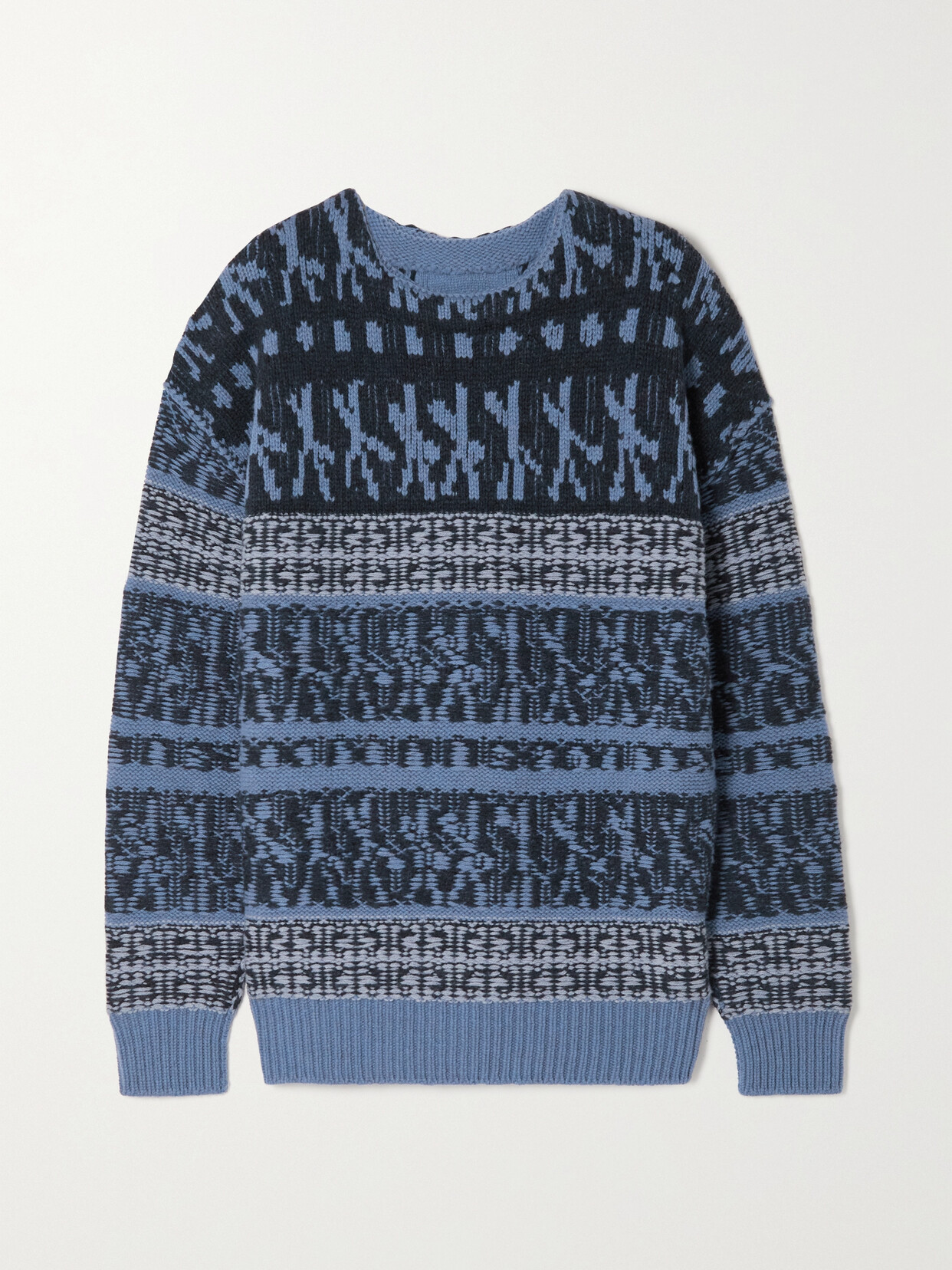 Givenchy Oversized Wool-jacquard Sweater - Blue