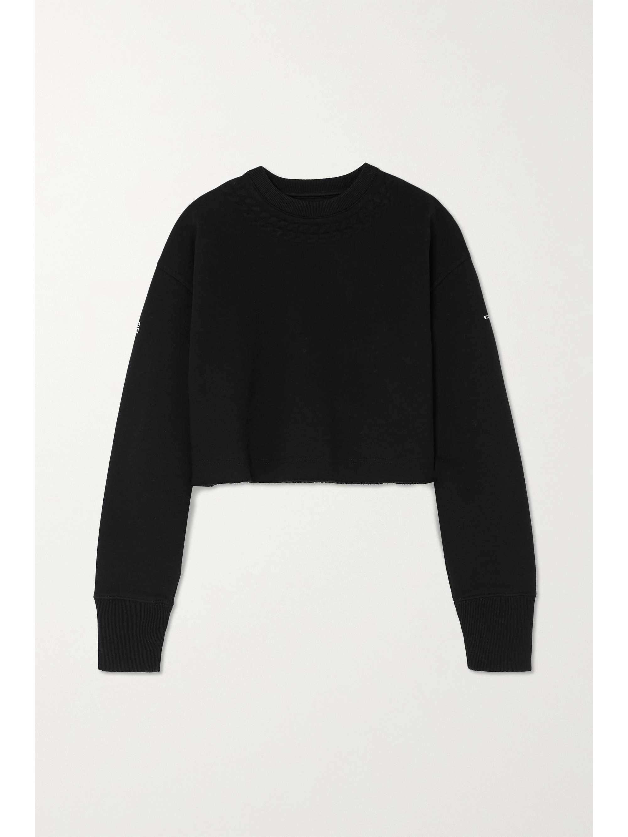 black cropped crewneck