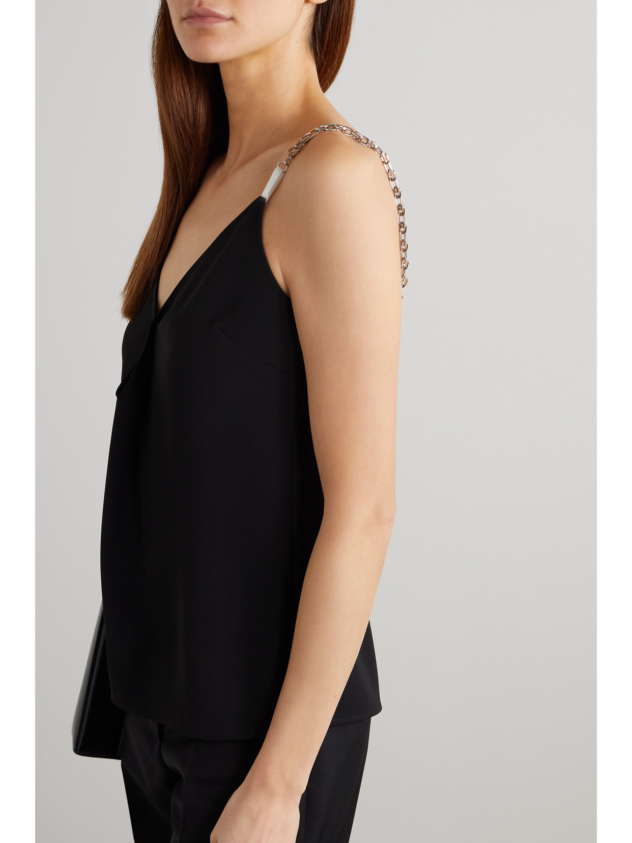 Givenchy Chain-embellished Twill Camisole In Black
