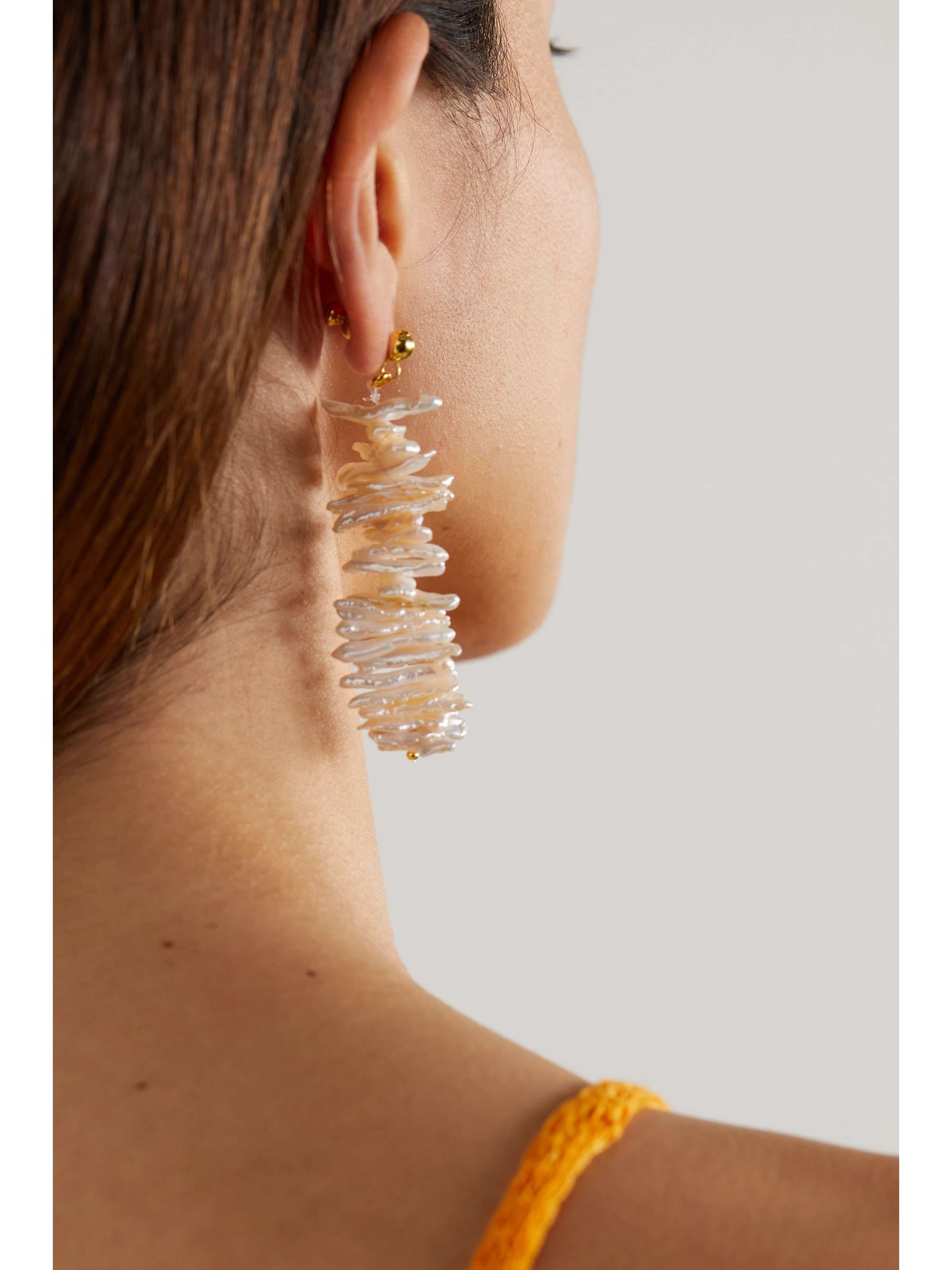 CULT GAIA Aliza gold-tone pearl earrings