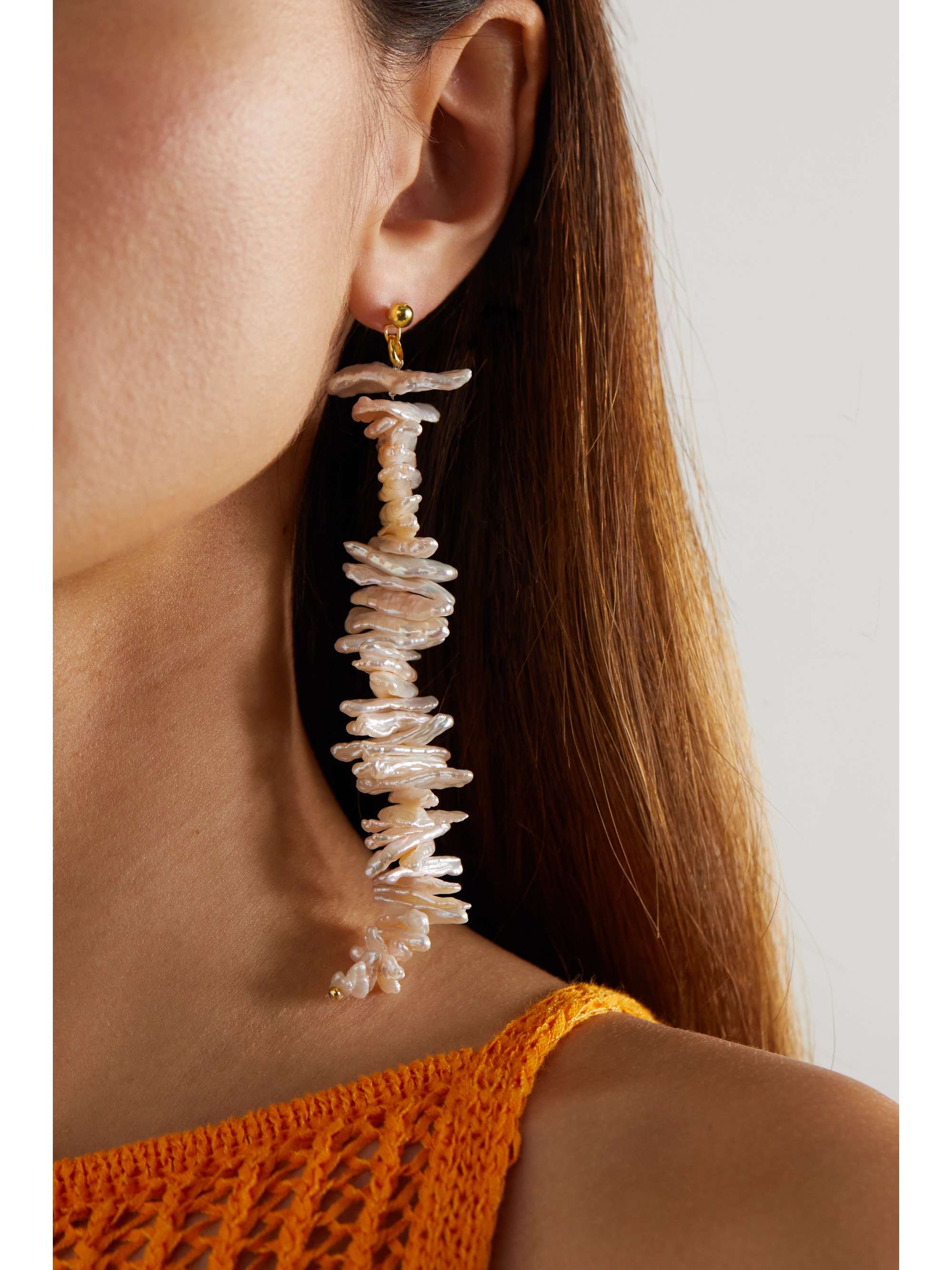 CULT GAIA Aliza gold-tone pearl earrings