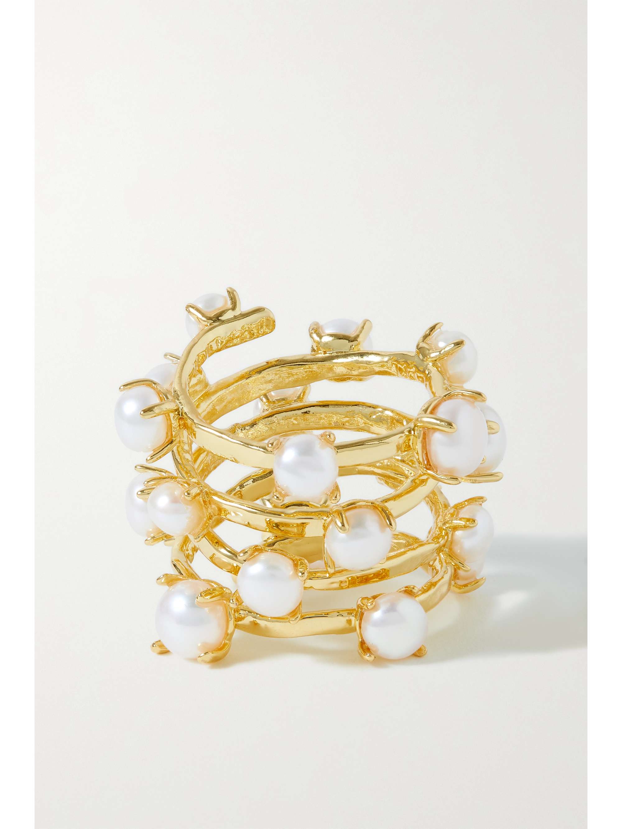 CULT GAIA Perla gold-tone pearl ring