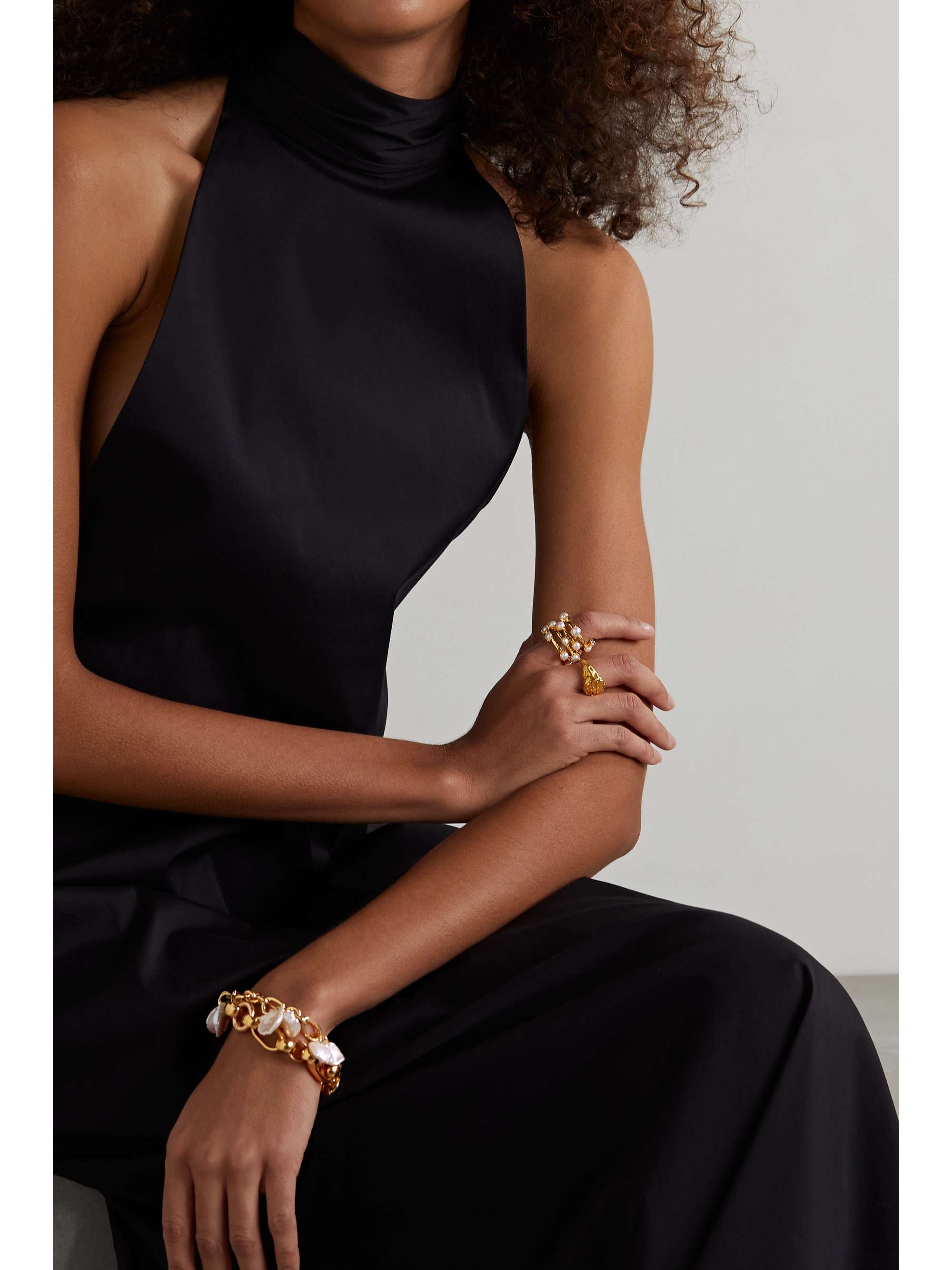 CULT GAIA Perla gold-tone pearl ring