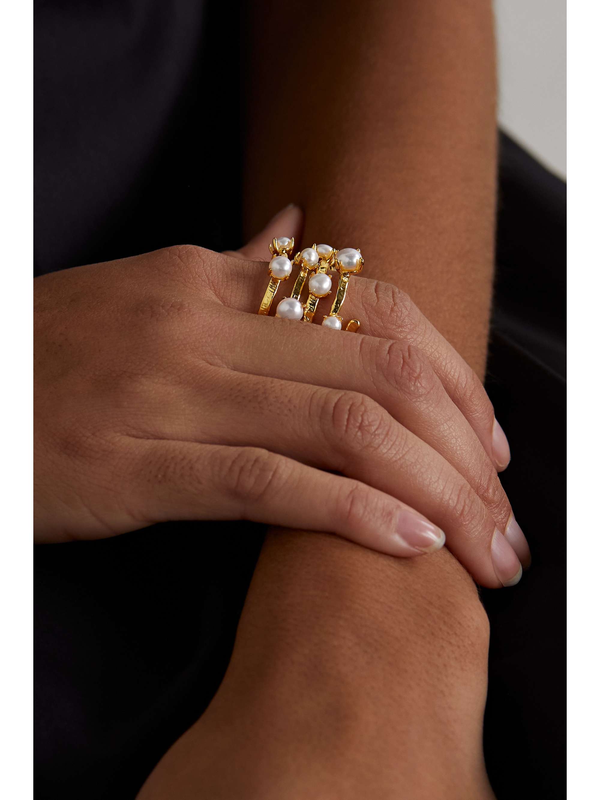CULT GAIA Perla gold-tone pearl ring