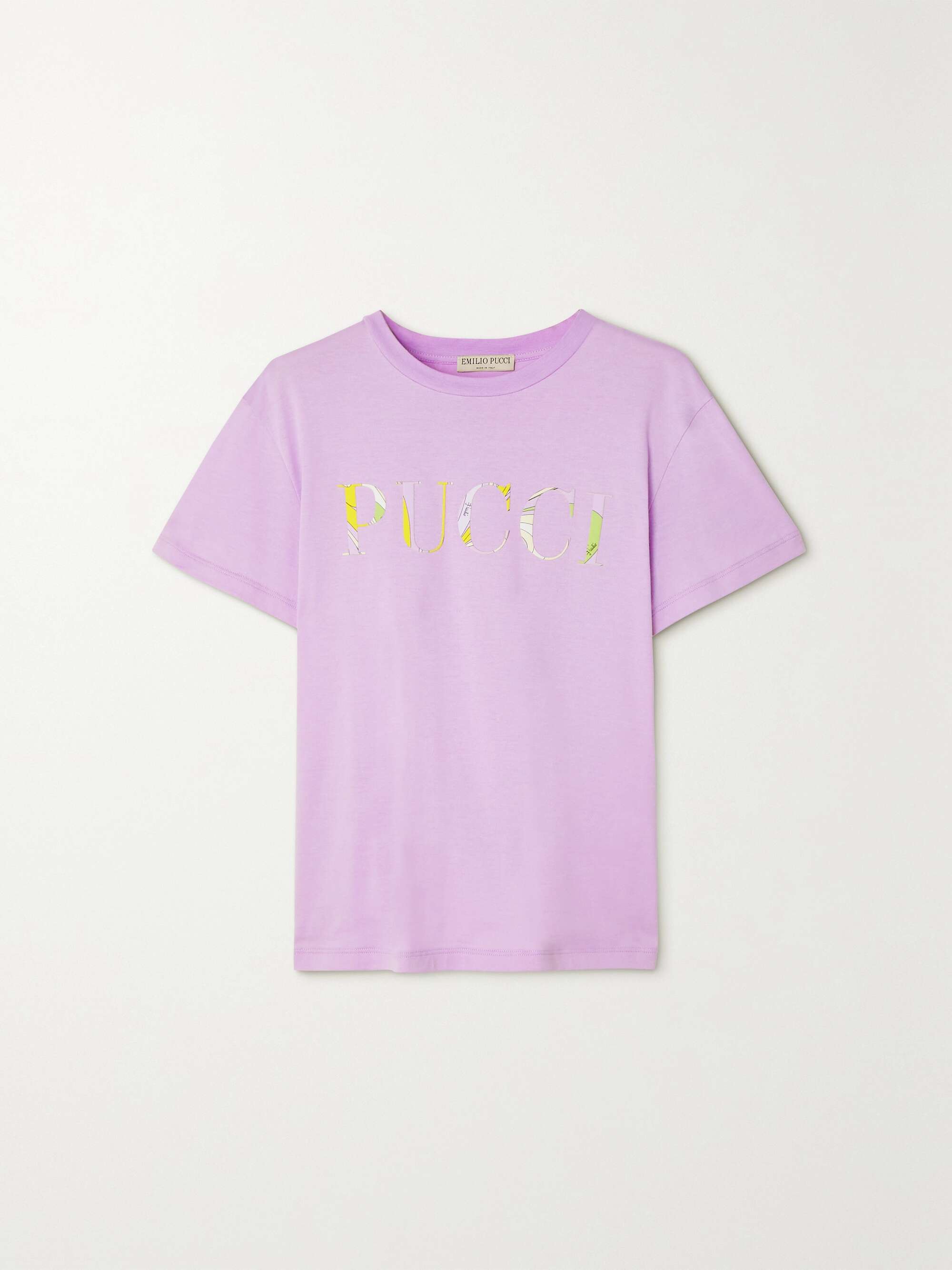 Lilac Appliquéd organic cotton-jersey T 