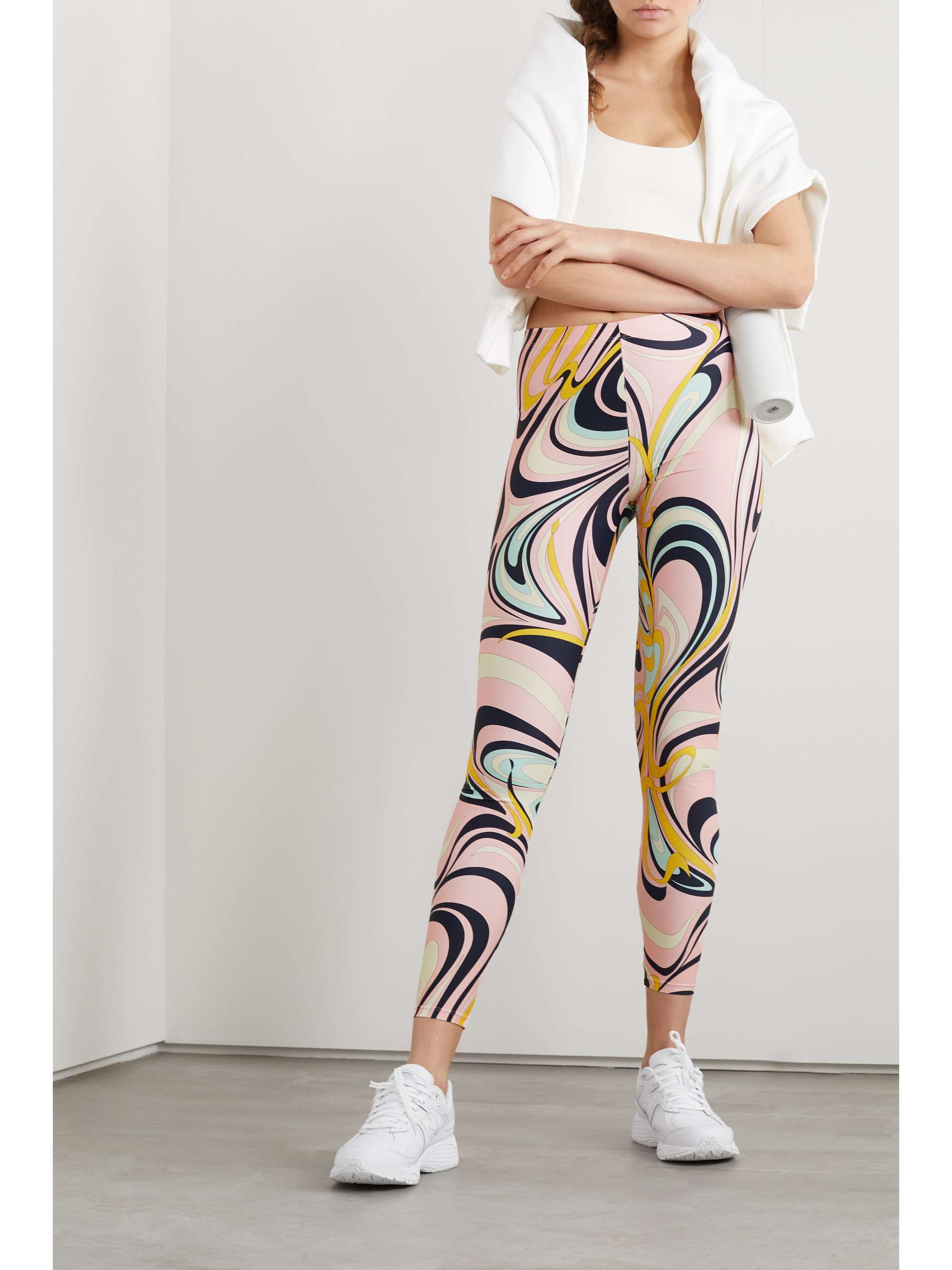 Pink Printed stretch leggings | EMILIO 