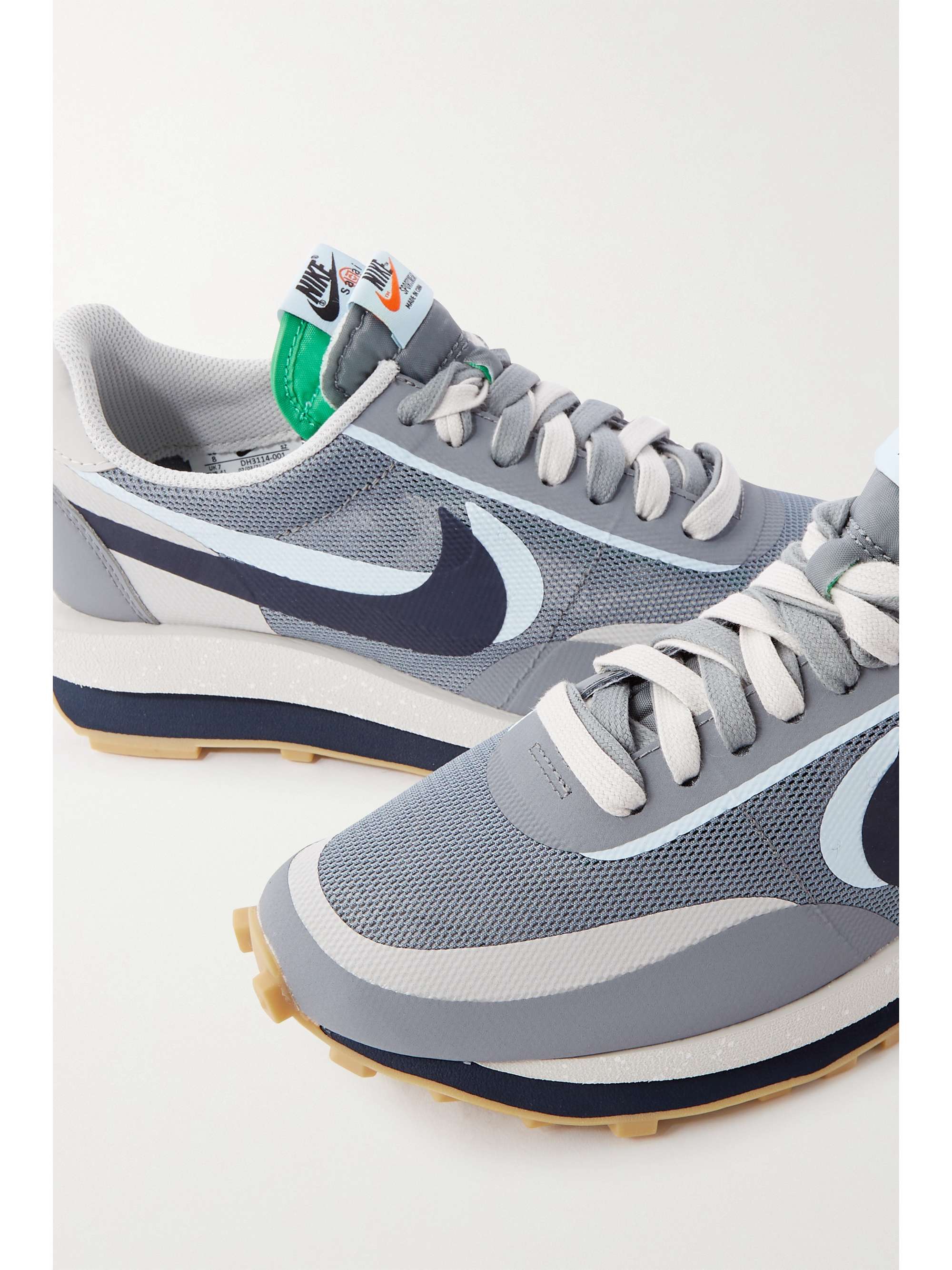 NIKE + CLOT + Sacai LD Waffle Kiss Of Death 2 mesh and leather sneakers