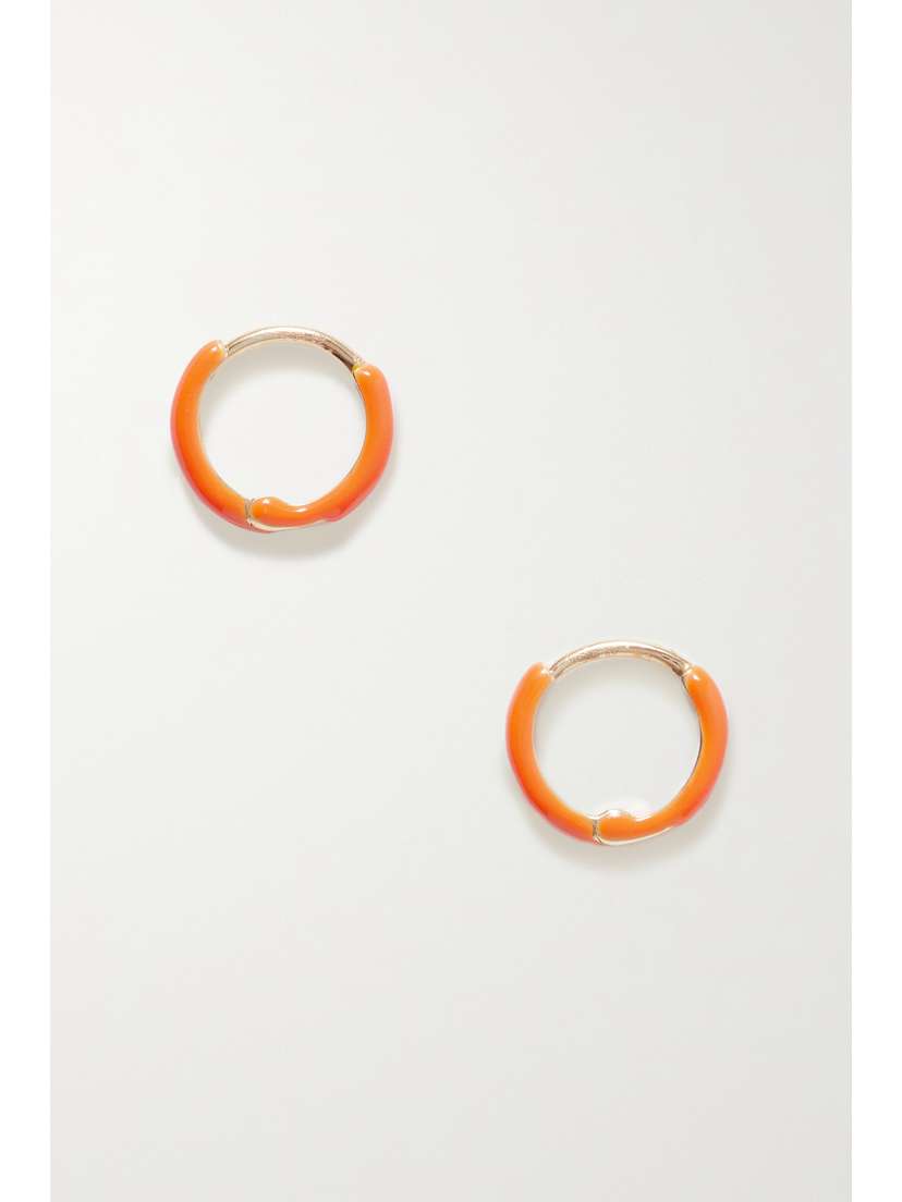 Fry Powers Unicorn Rainbow 14-karat Gold And Enamel Earrings