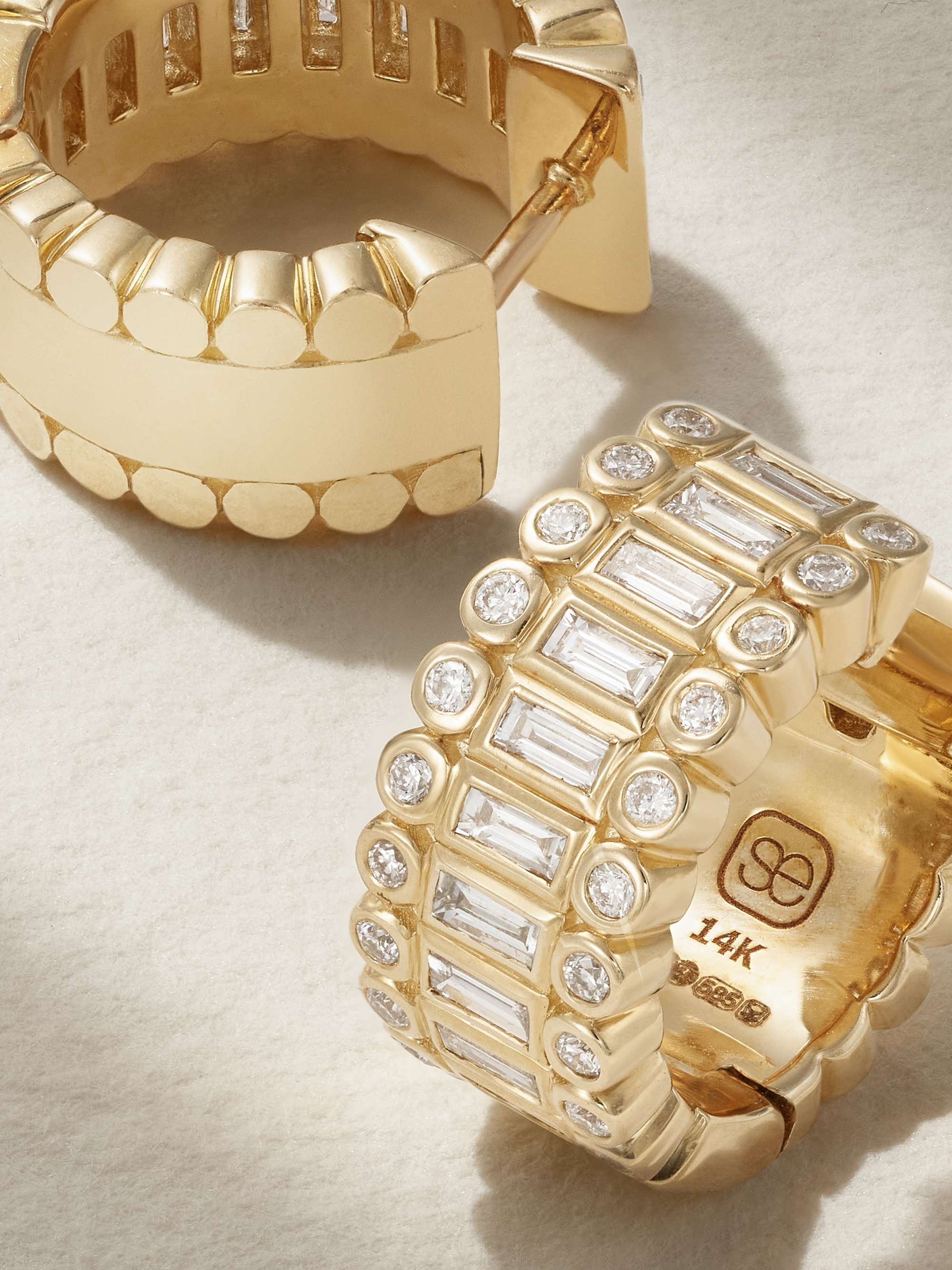 SYDNEY EVAN 14-karat gold diamond hoop earrings