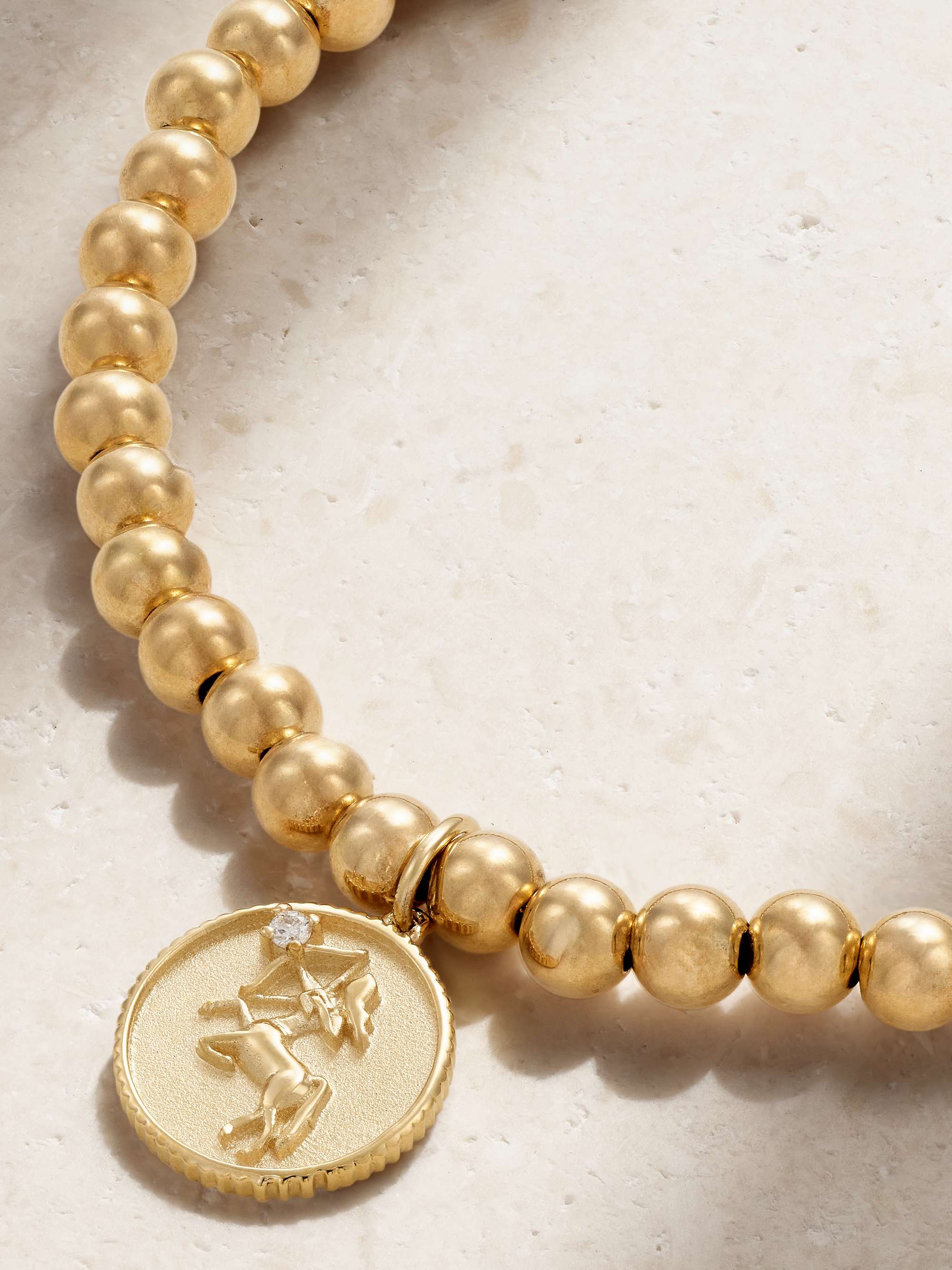 SYDNEY EVAN Sagittarius 14-karat gold diamond bracelet
