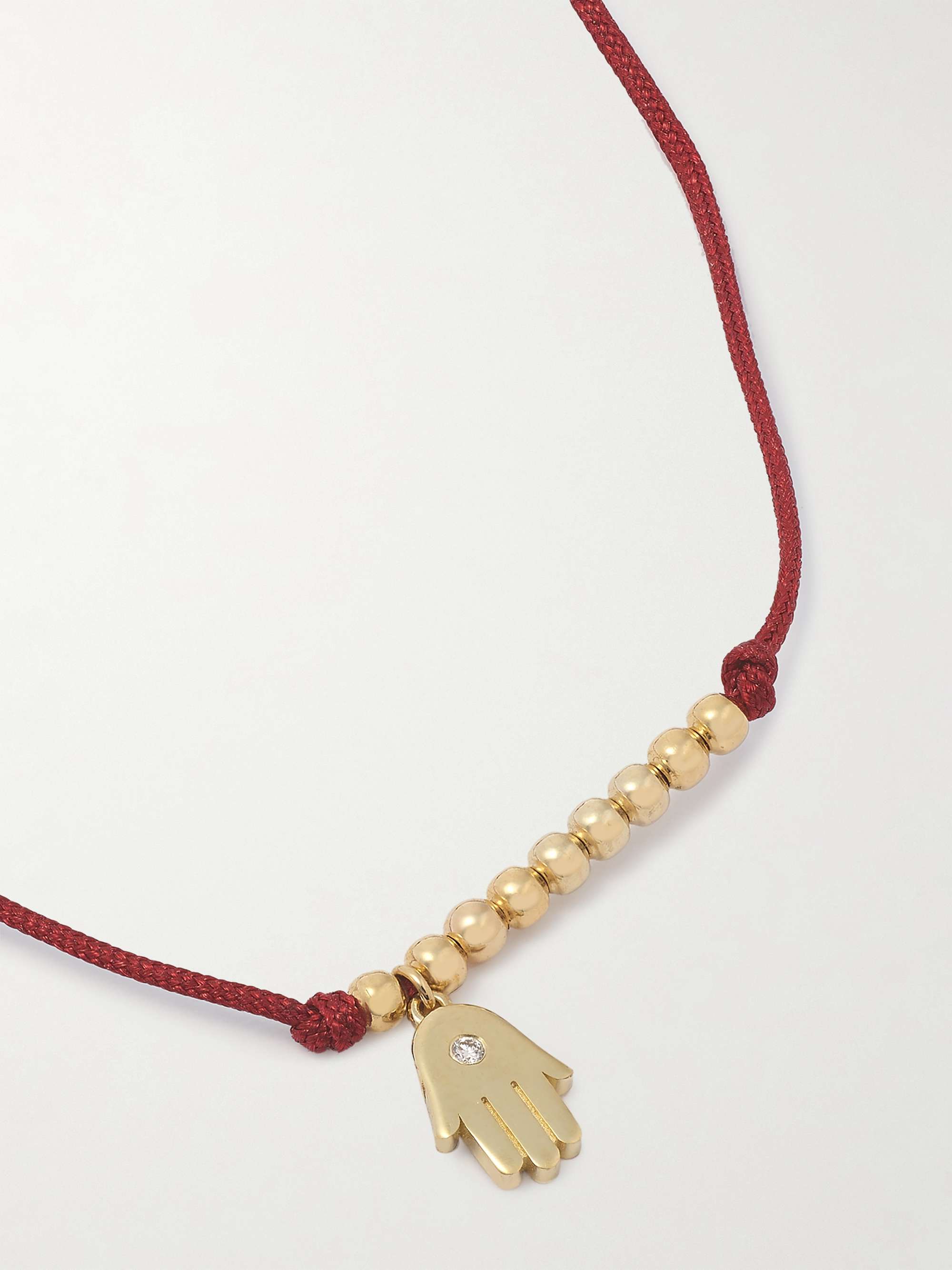 SYDNEY EVAN Palm Tree 14-karat gold cord bracelet