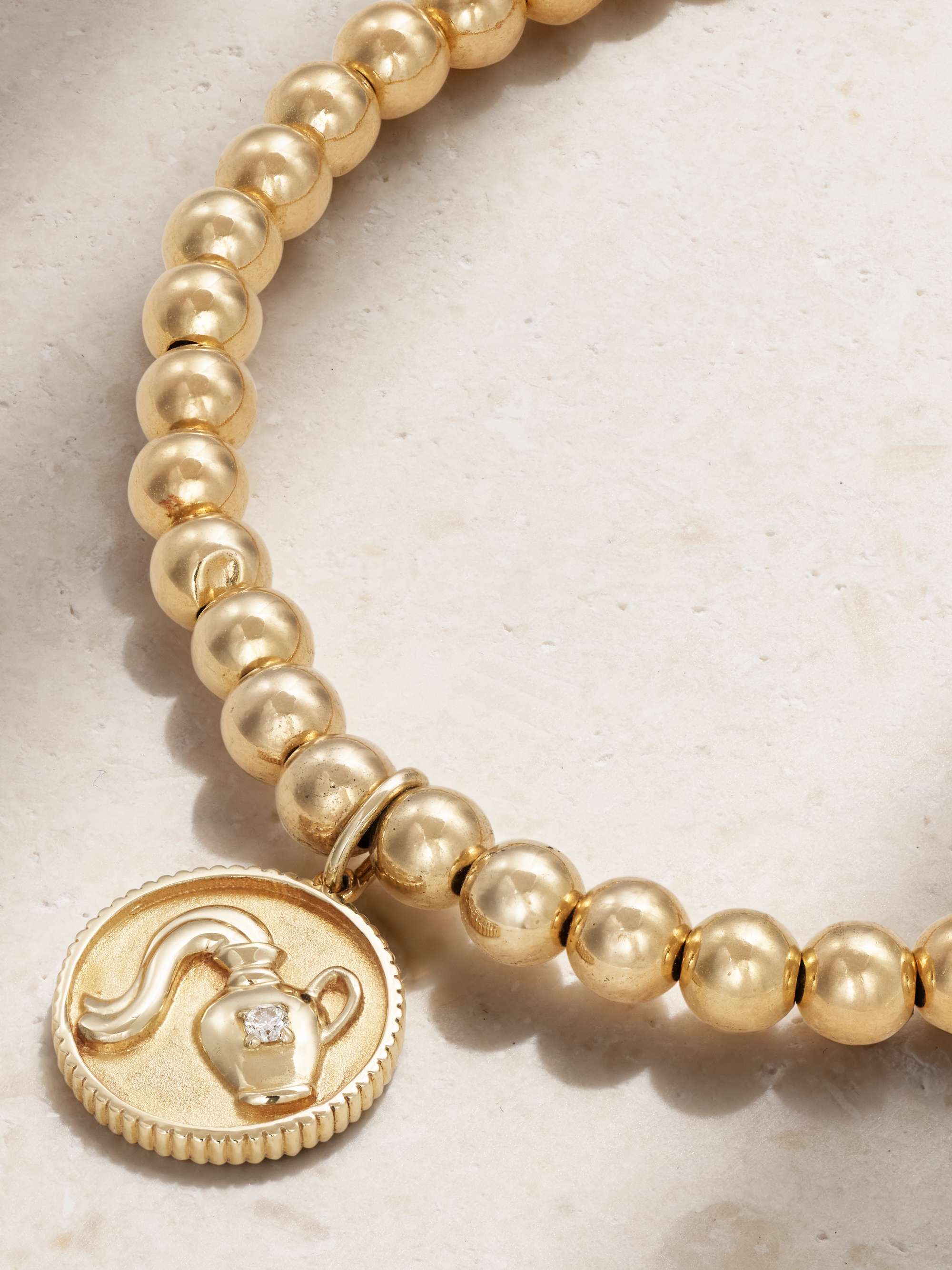 SYDNEY EVAN Aquarius 14-karat gold diamond bracelet