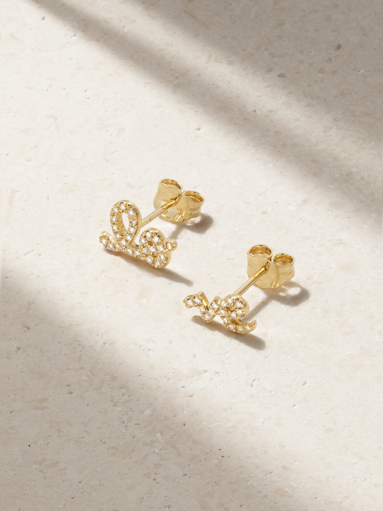 Sydney Evan Love 14-karat Gold Diamond Earrings