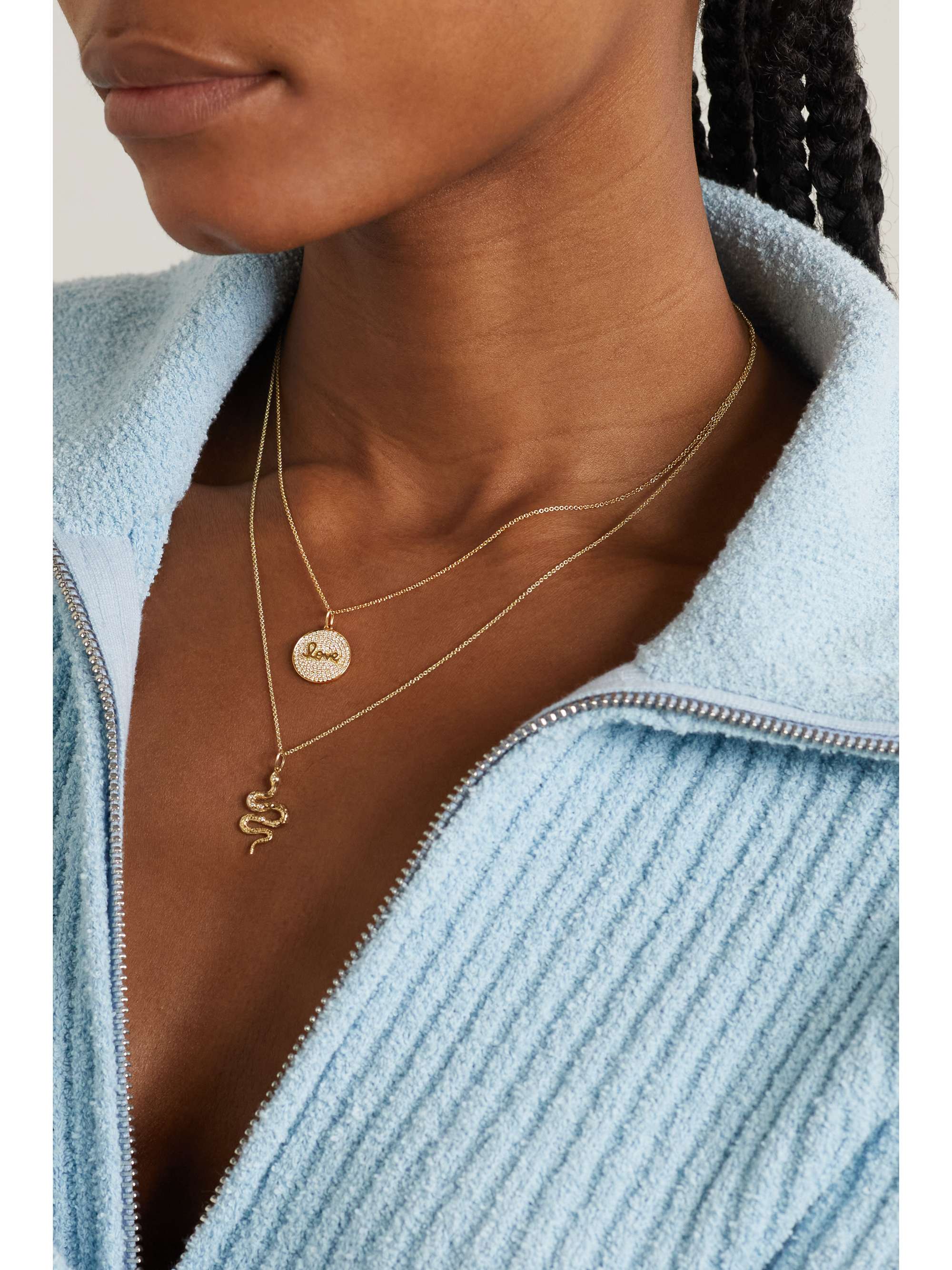 SYDNEY EVAN Love 14-karat gold diamond necklace