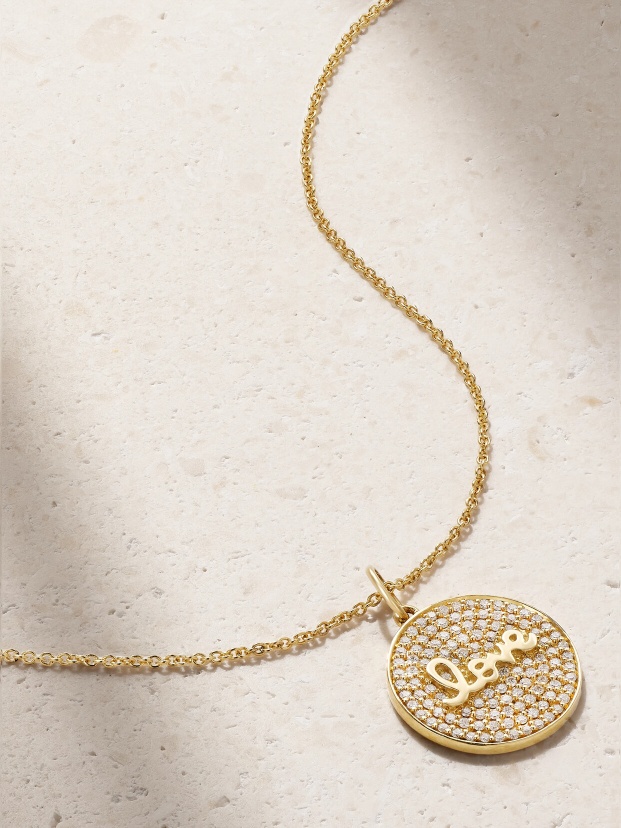 Sydney Evan Love 14-karat Gold Diamond Necklace