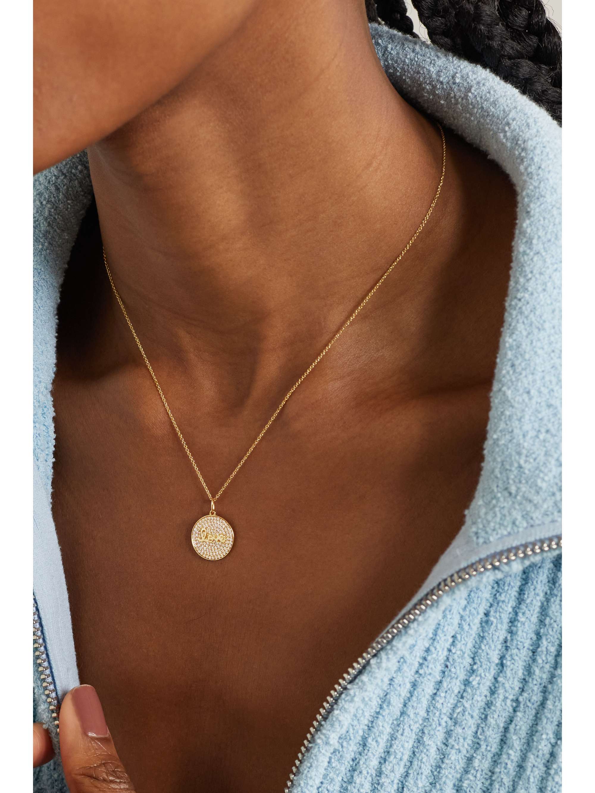 SYDNEY EVAN Love 14-karat gold diamond necklace
