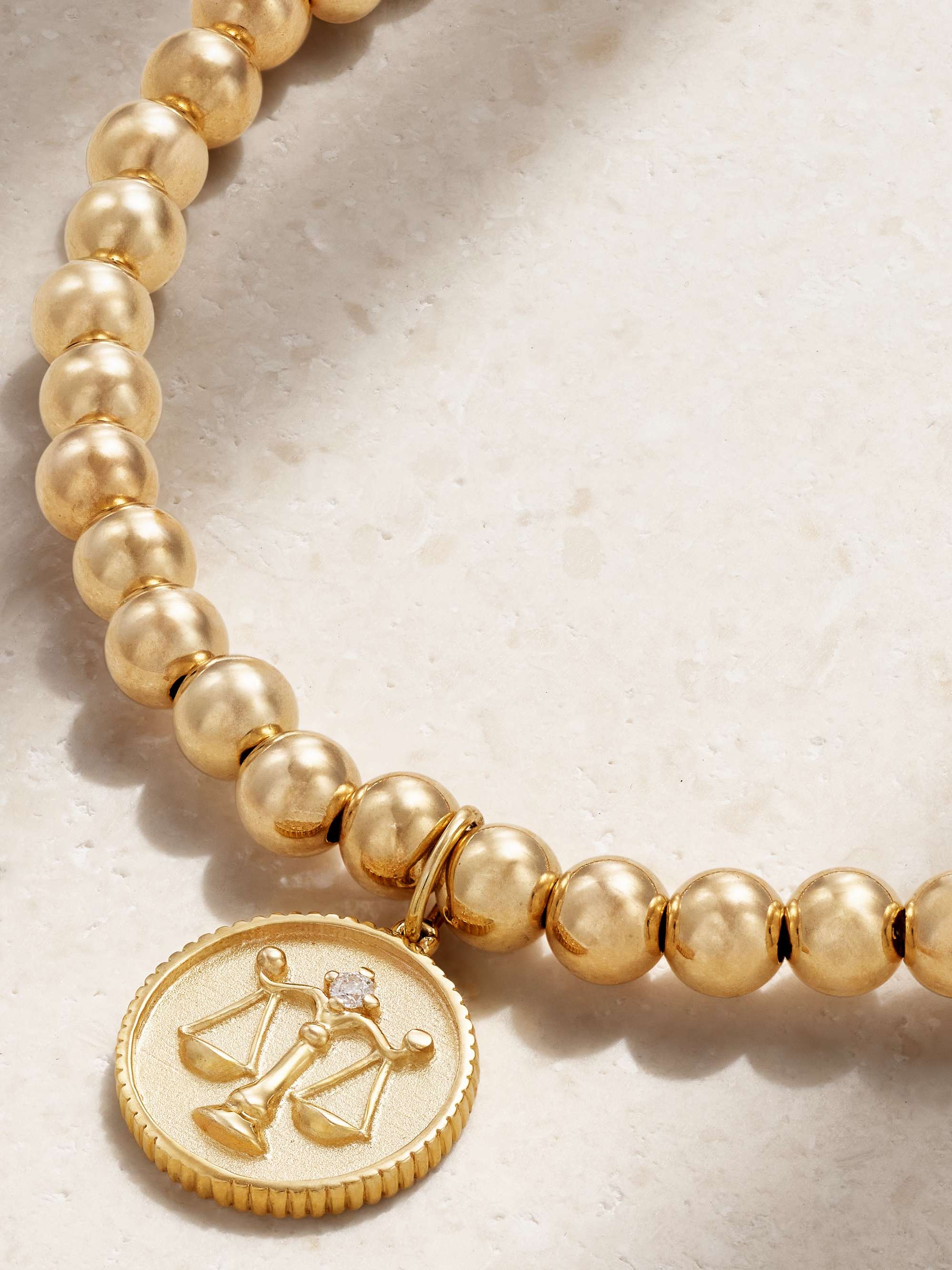 SYDNEY EVAN Libra 14-karat gold diamond bracelet
