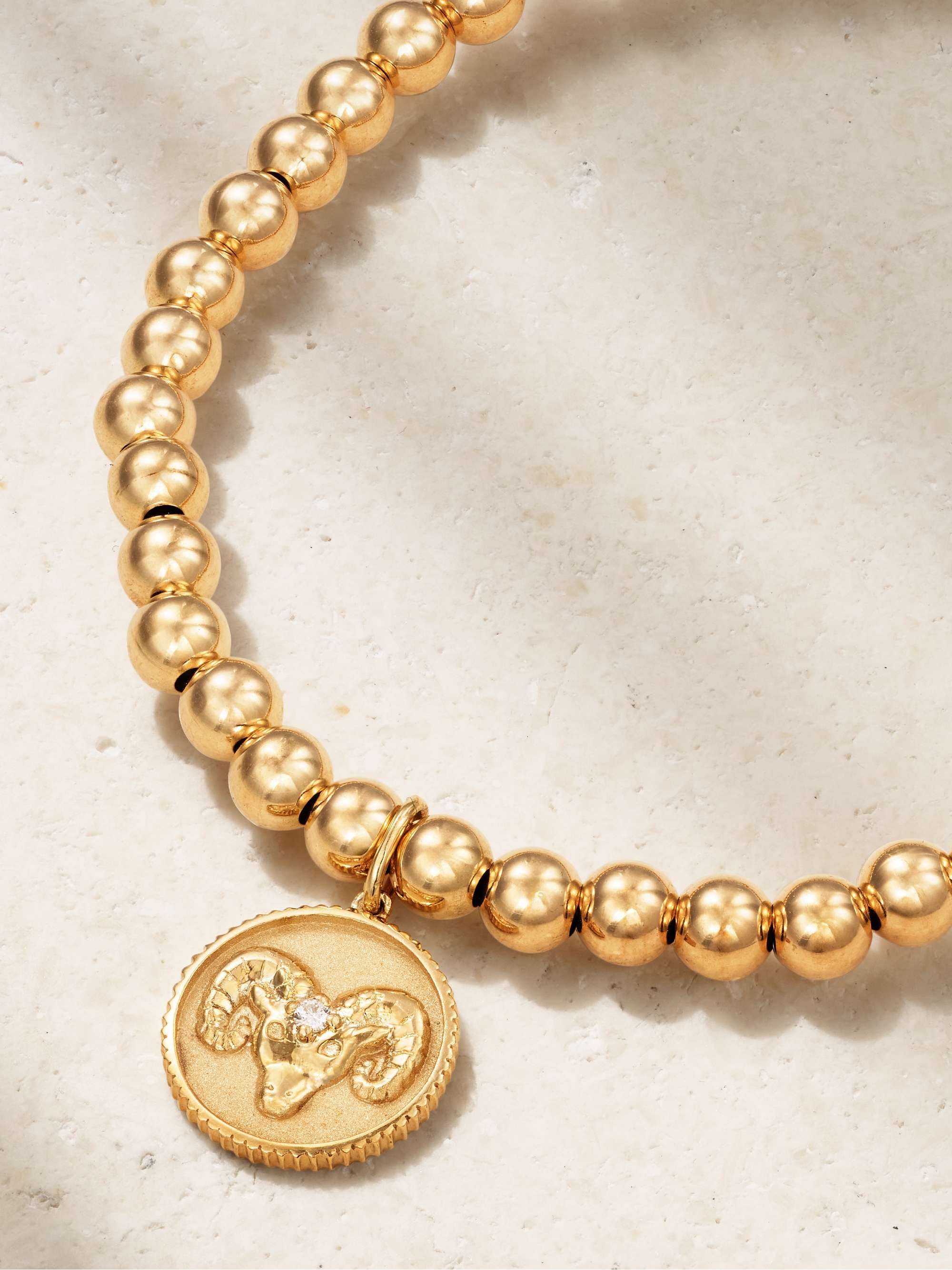 SYDNEY EVAN Aries 14-karat gold diamond bracelet