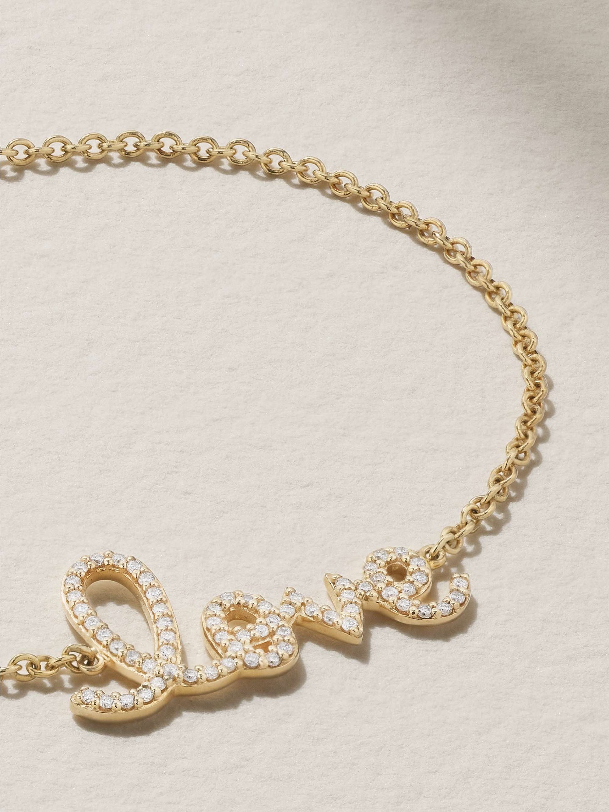 SYDNEY EVAN Love medium 14-karat gold diamond bracelet