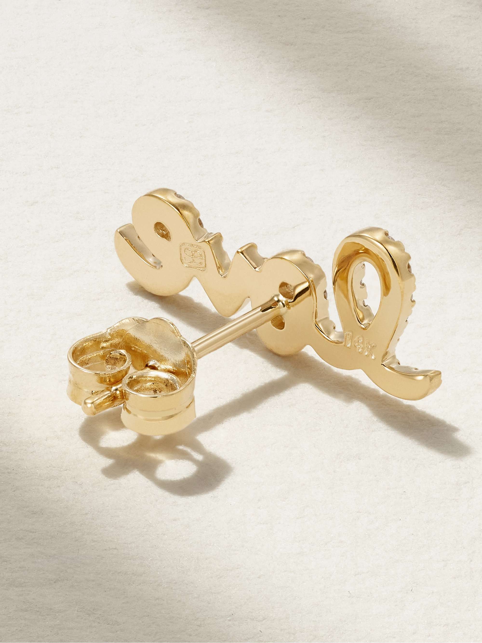 SYDNEY EVAN Love 14-karat gold diamond single earring