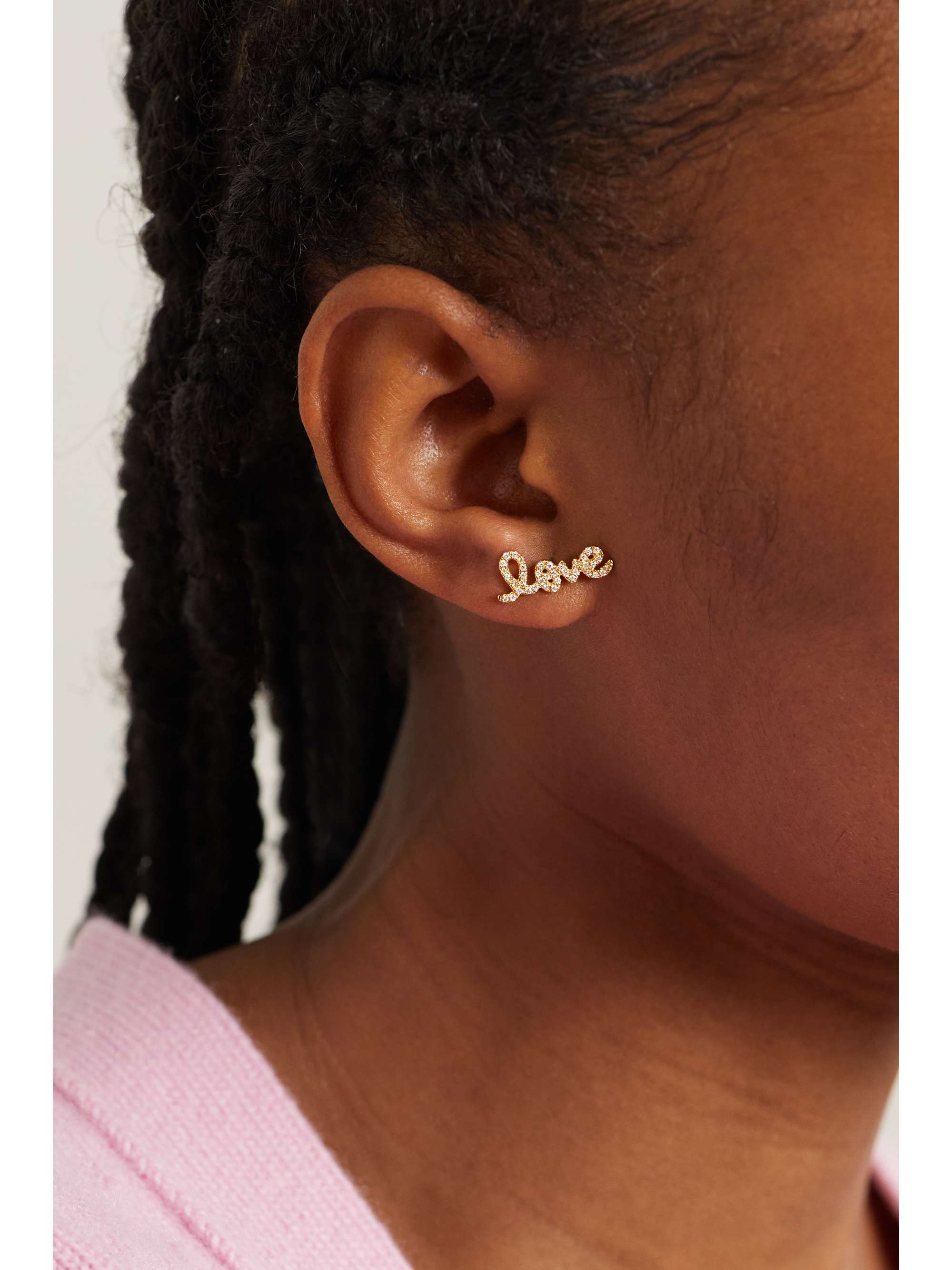 SYDNEY EVAN Love 14-karat gold diamond single earring