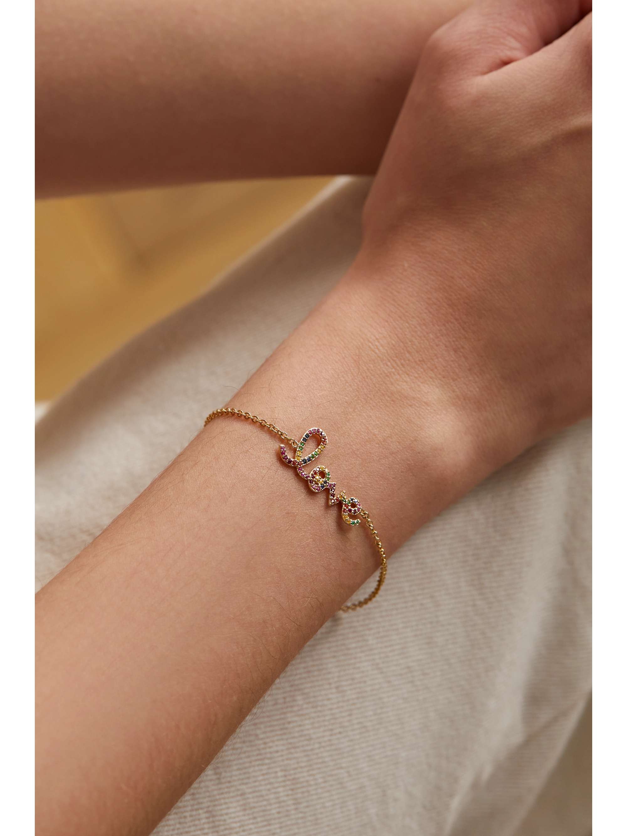 SYDNEY EVAN Love medium 14-karat gold diamond bracelet