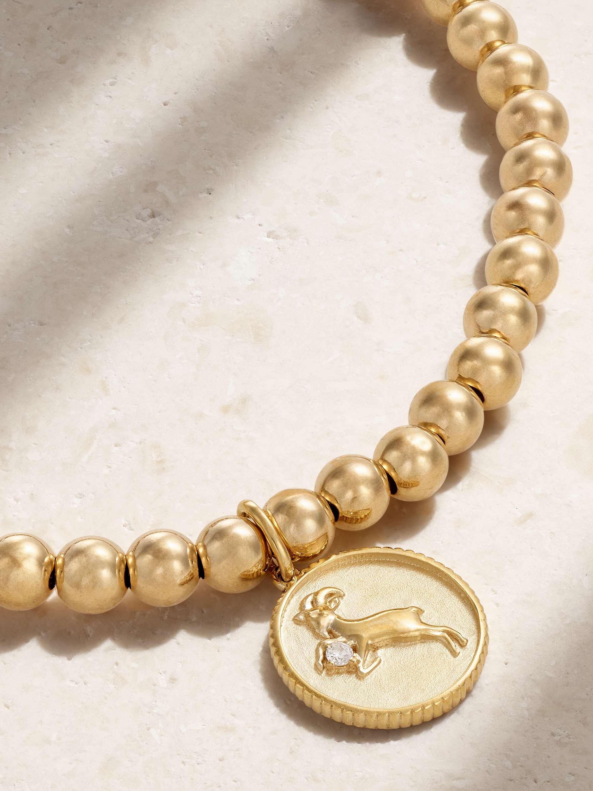 SYDNEY EVAN Capricorn 14-karat gold diamond bracelet