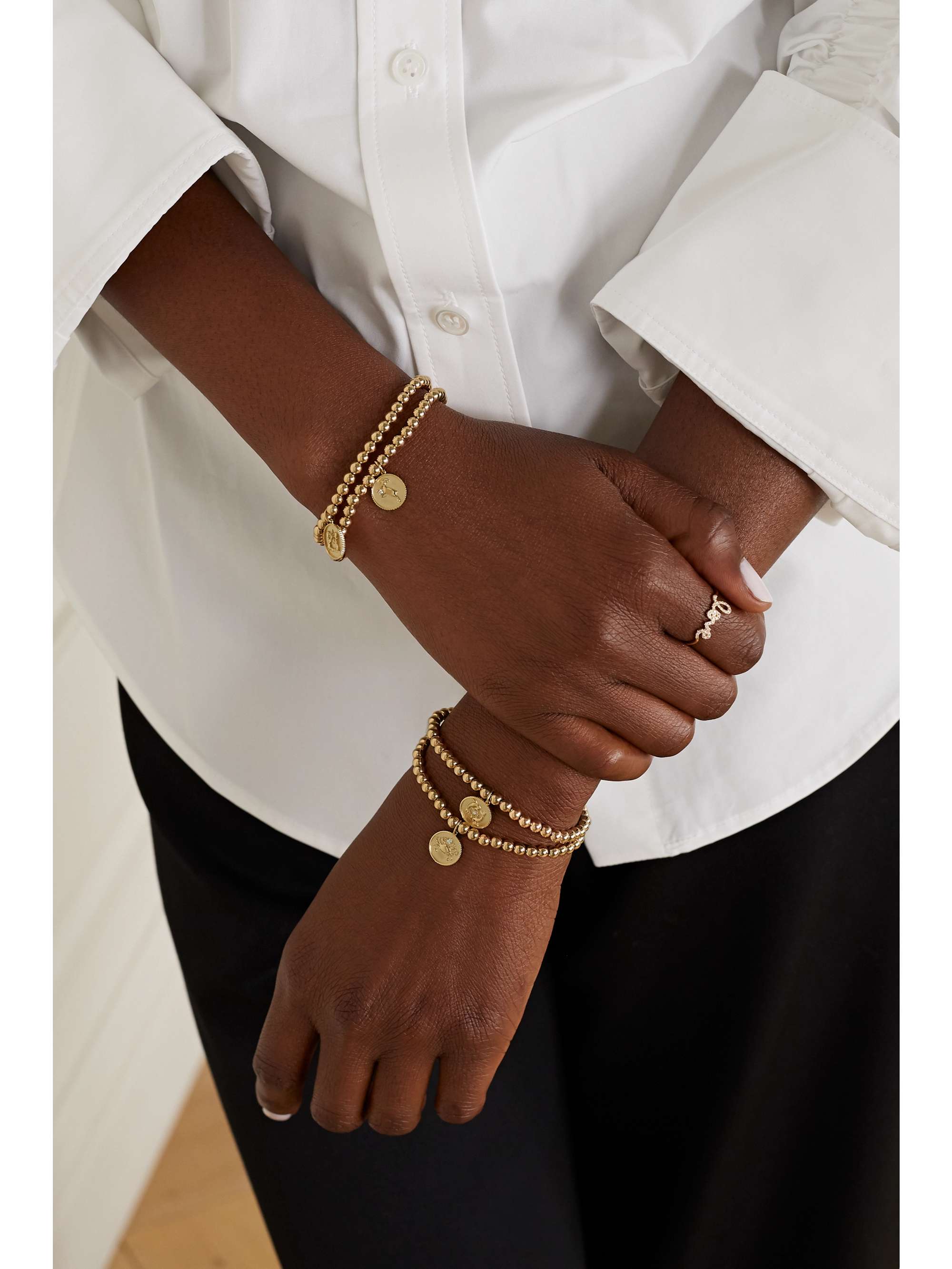 SYDNEY EVAN Capricorn 14-karat gold diamond bracelet
