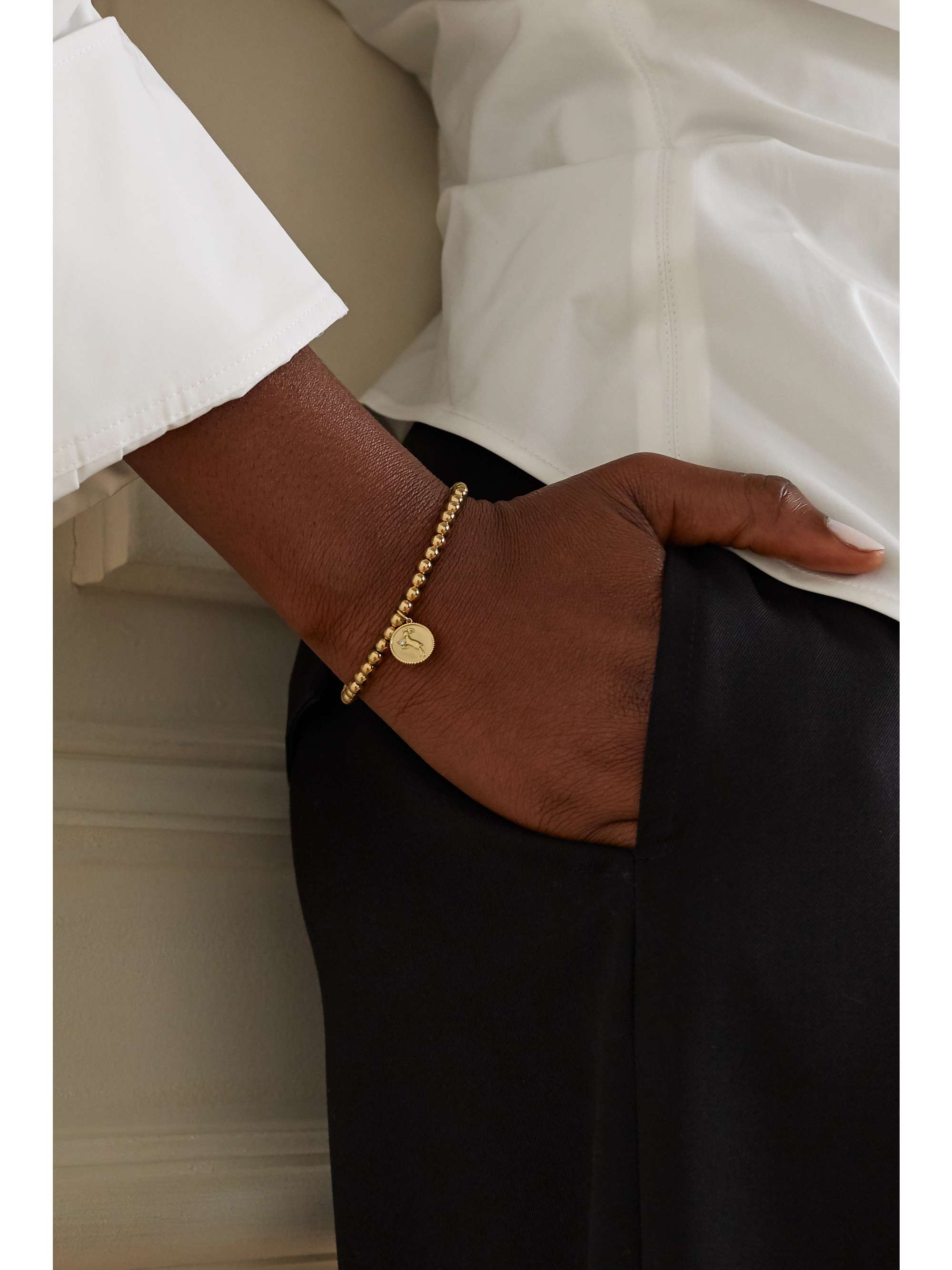 SYDNEY EVAN Capricorn 14-karat gold diamond bracelet