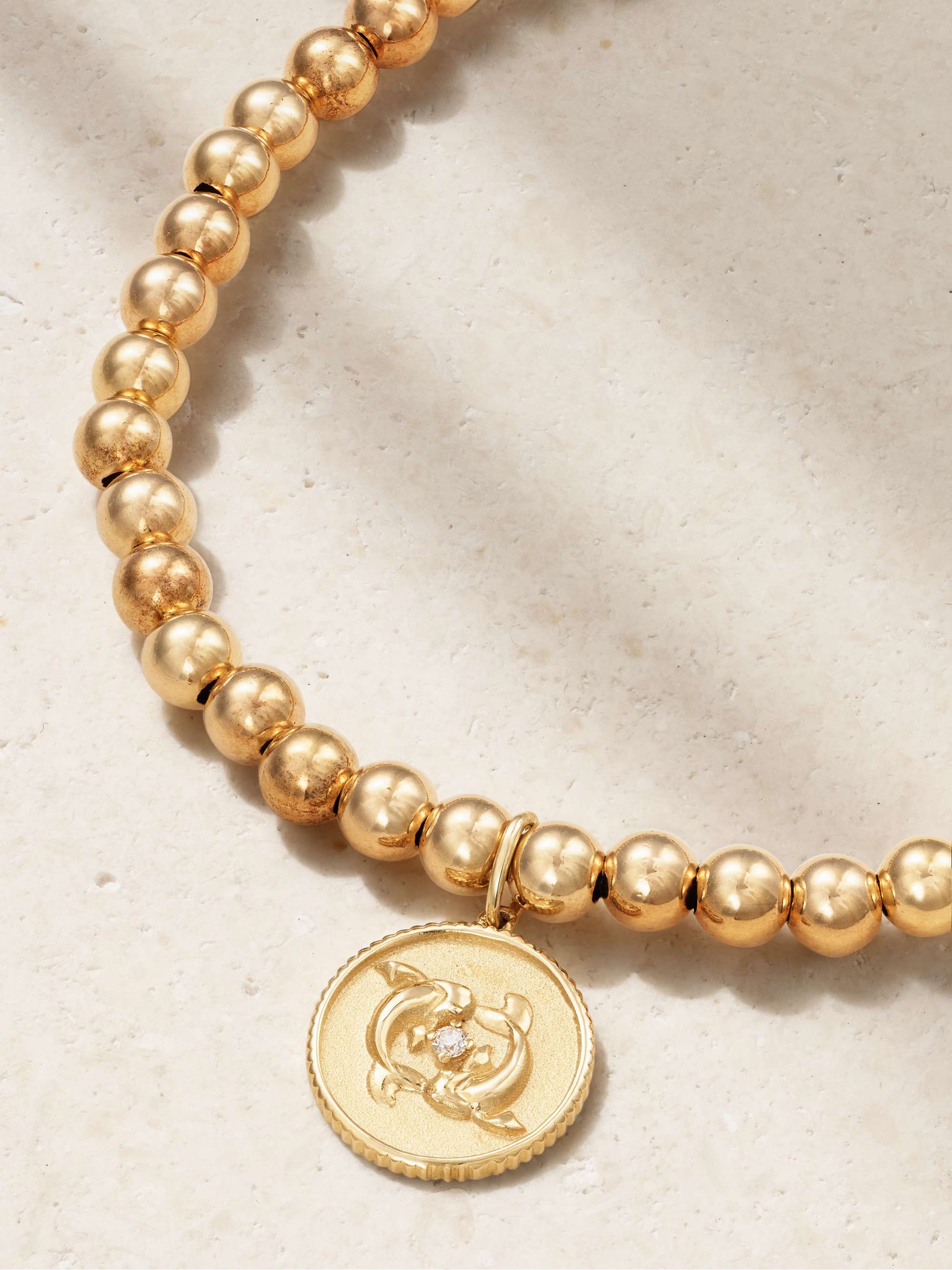 SYDNEY EVAN Pisces 14-karat gold diamond bracelet