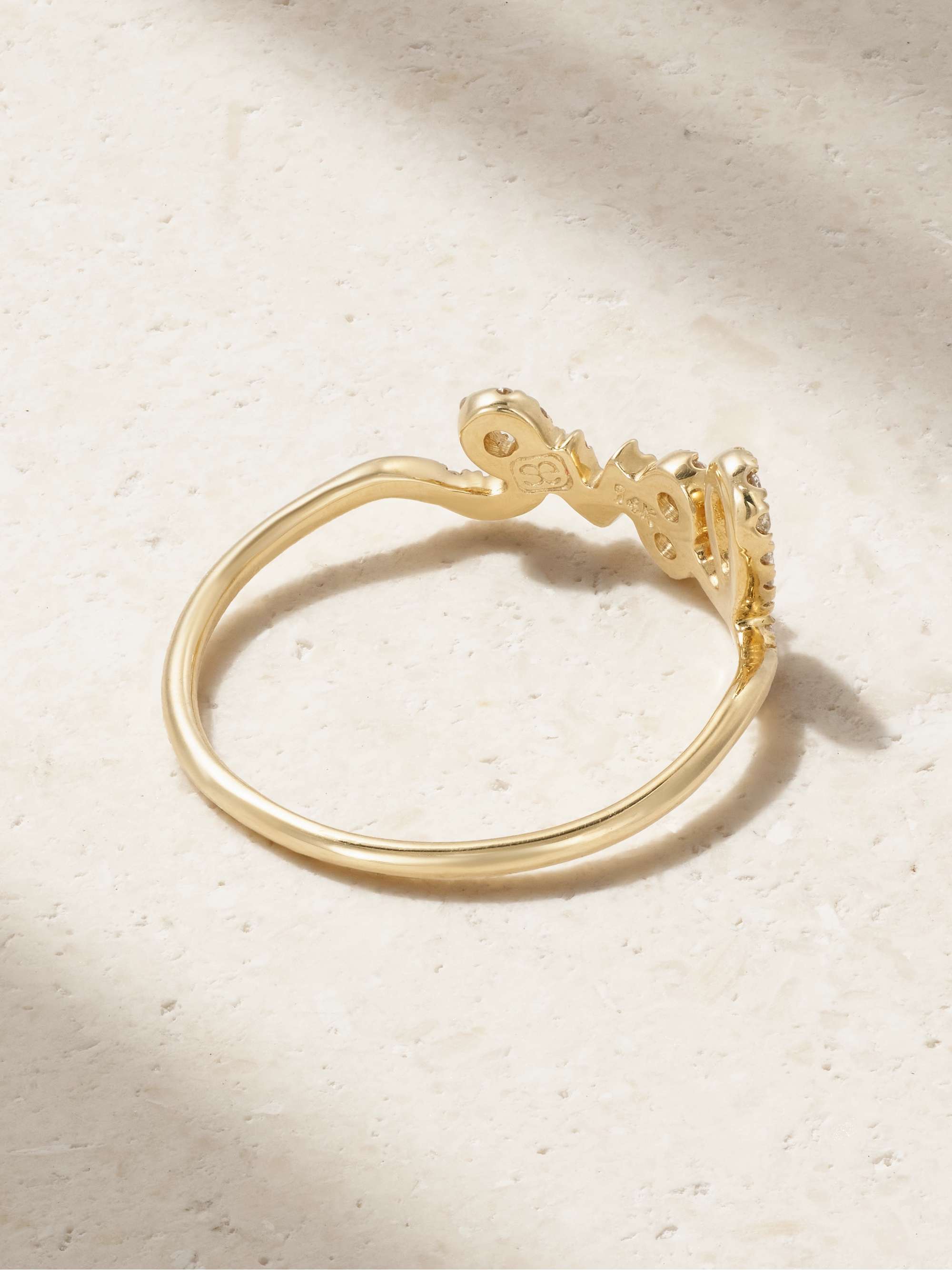 SYDNEY EVAN Love 14-karat gold diamond ring