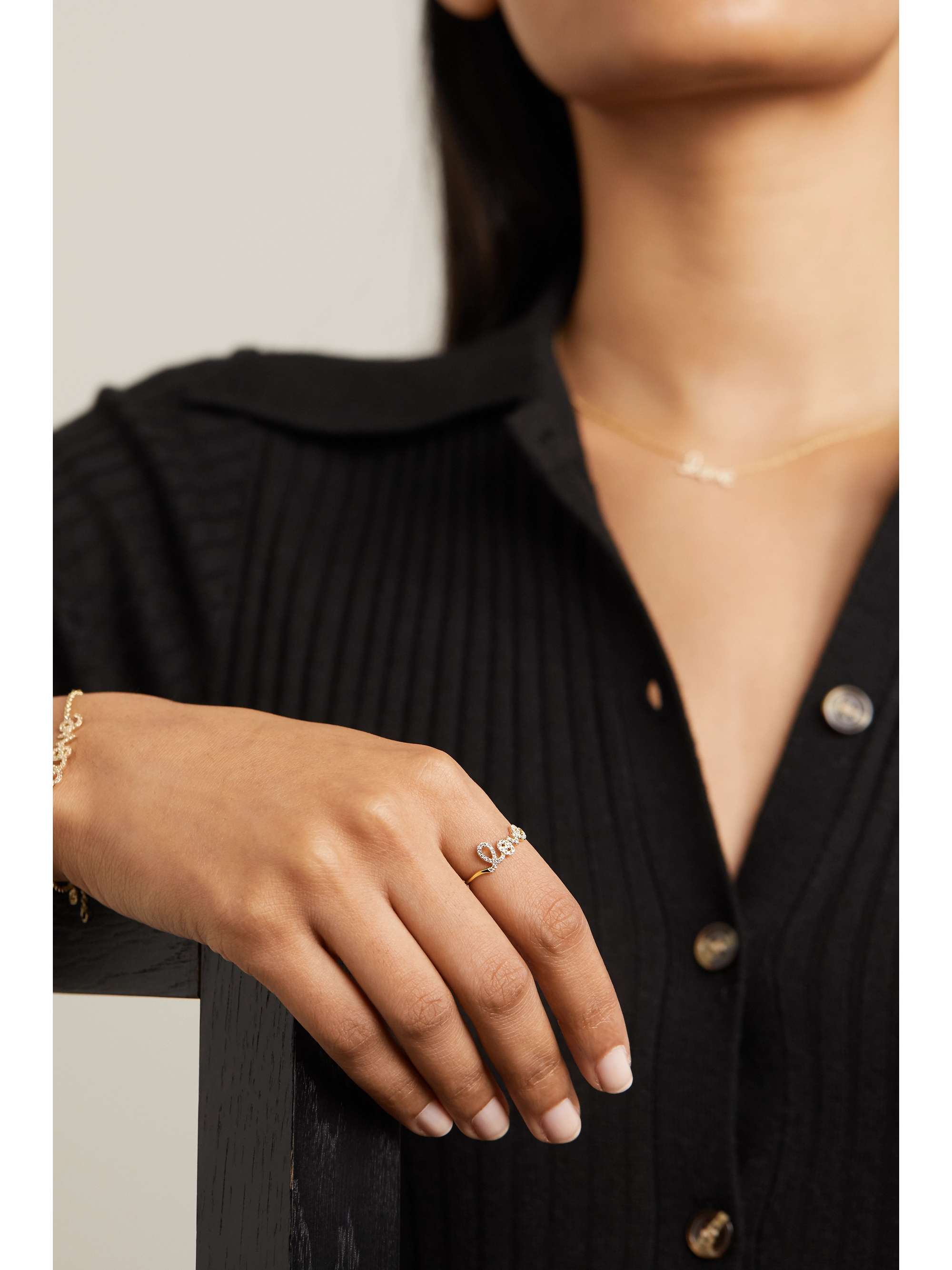 SYDNEY EVAN Love 14-karat gold diamond ring