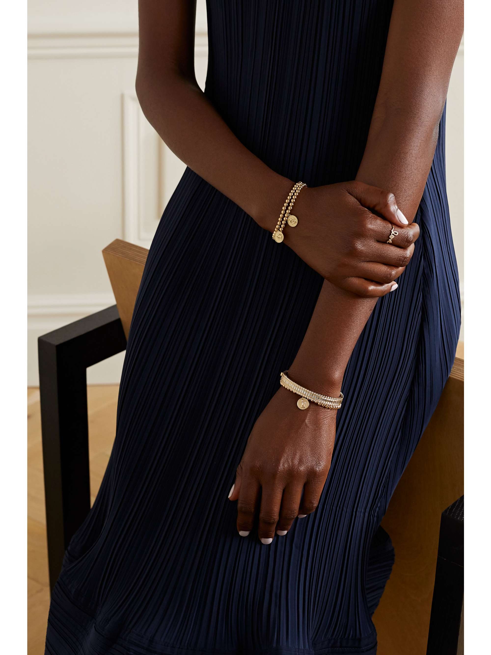 SYDNEY EVAN Virgo 14-karat gold diamond bracelet