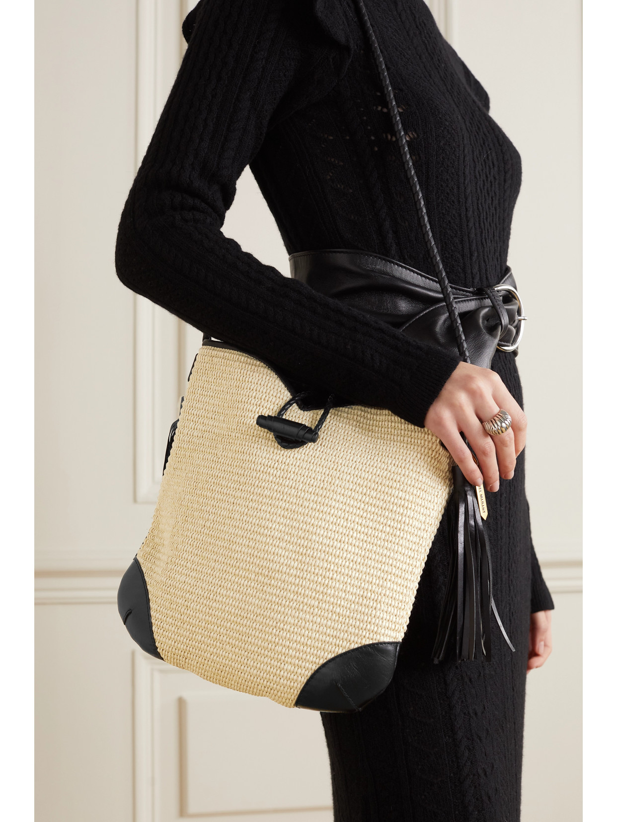 Isabel Marant woven raffia shoulder bag